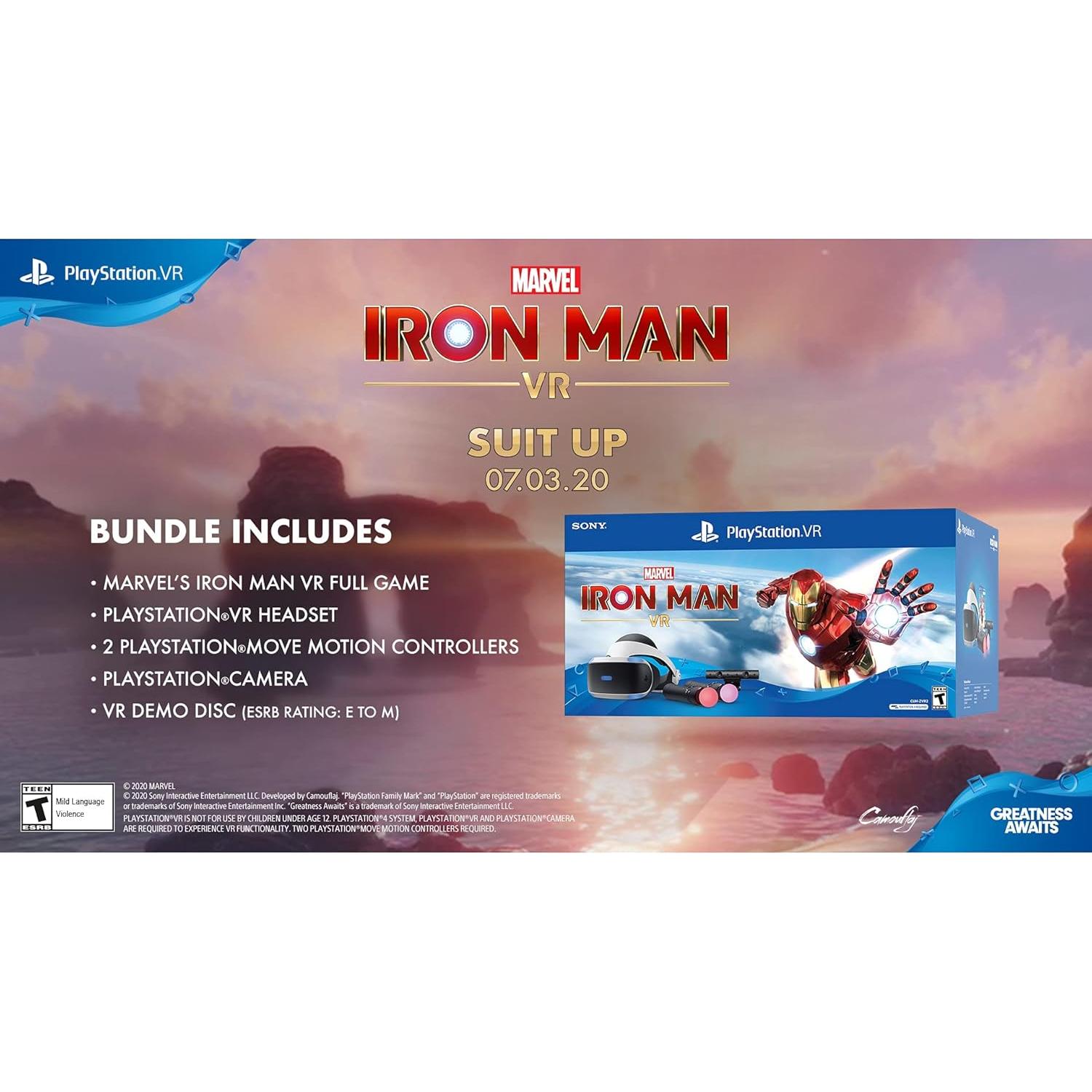 Paquete VR Marvel's Iron Man Sony PlayStation - Auriculares, Cámara, 2 Controladores