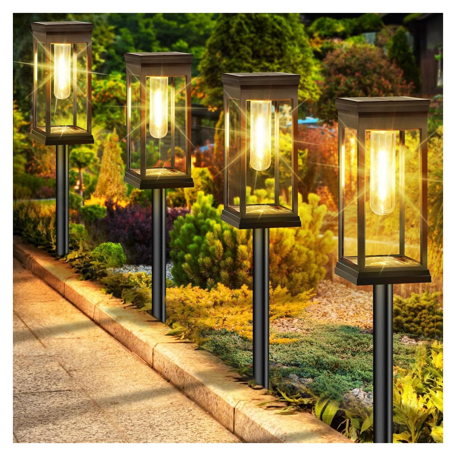 Luces Solares de Camino BesLowe 6 Piezas LED Impermeables