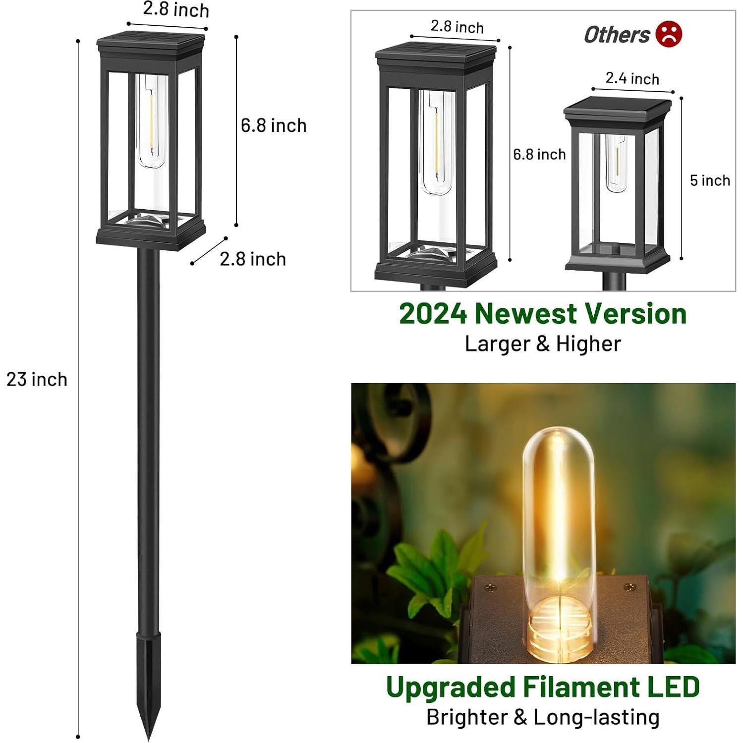 Luces Solares de Camino BesLowe 6 Piezas LED Impermeables
