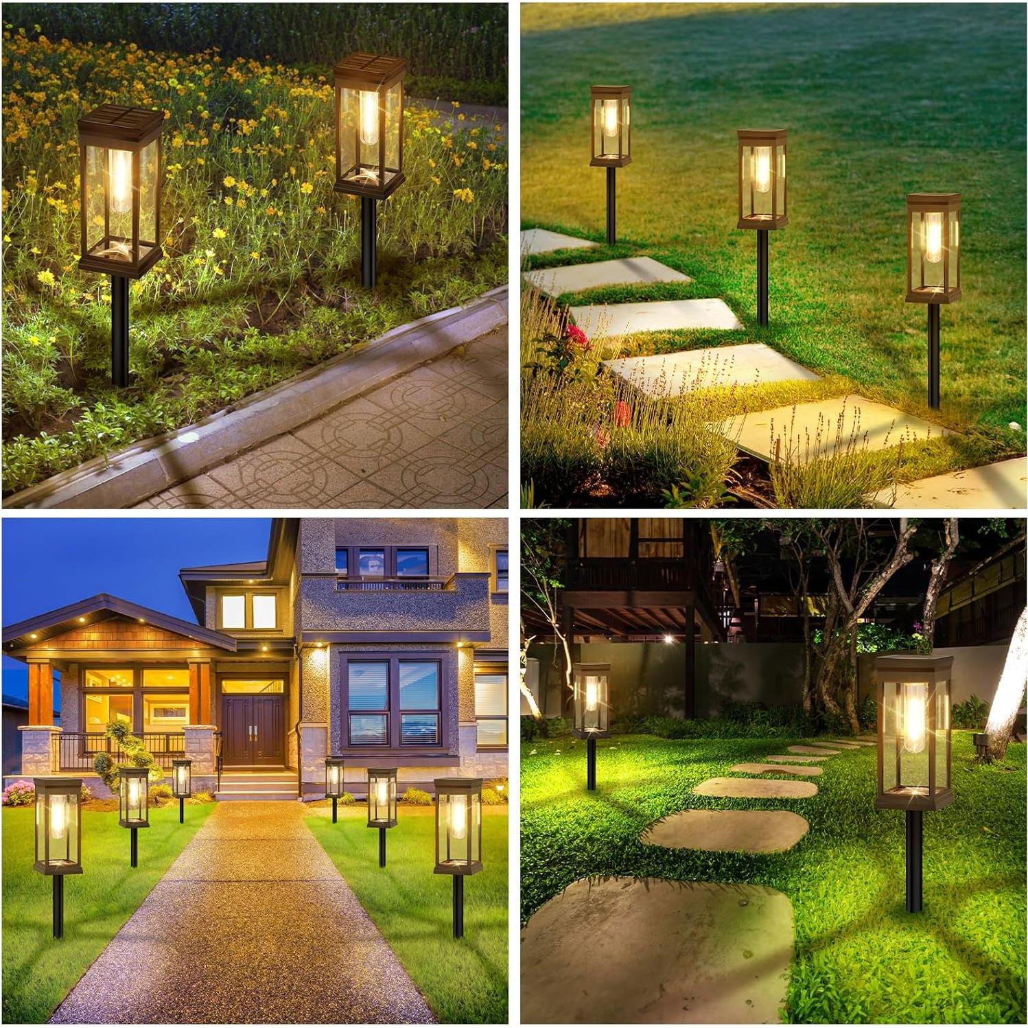 Luces Solares de Camino BesLowe 6 Piezas LED Impermeables