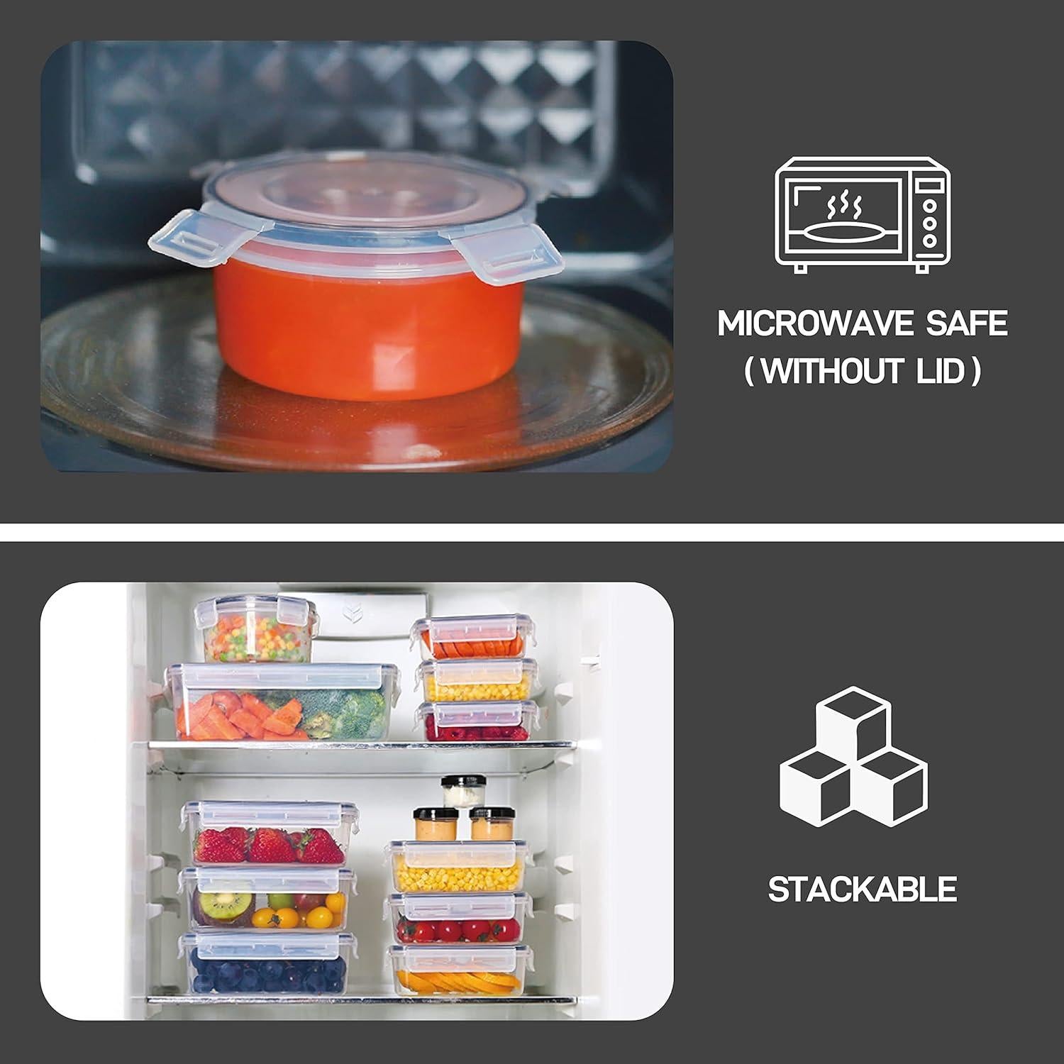 KAGUYA Juego de 36 Contenedores de Almacenamiento de Alimentos