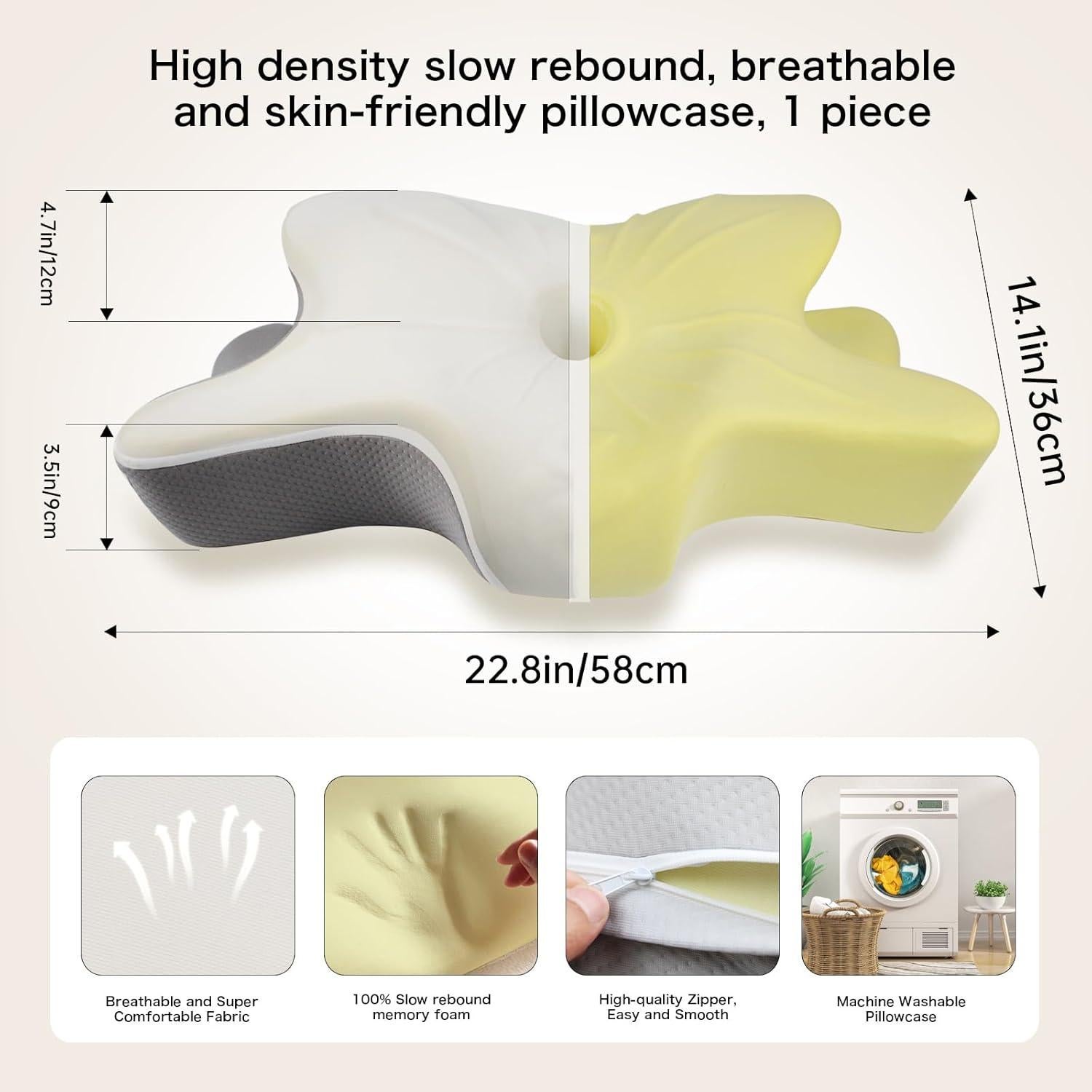Almohada Cervical Ergonómica Monoledis Espuma Viscoelástica
