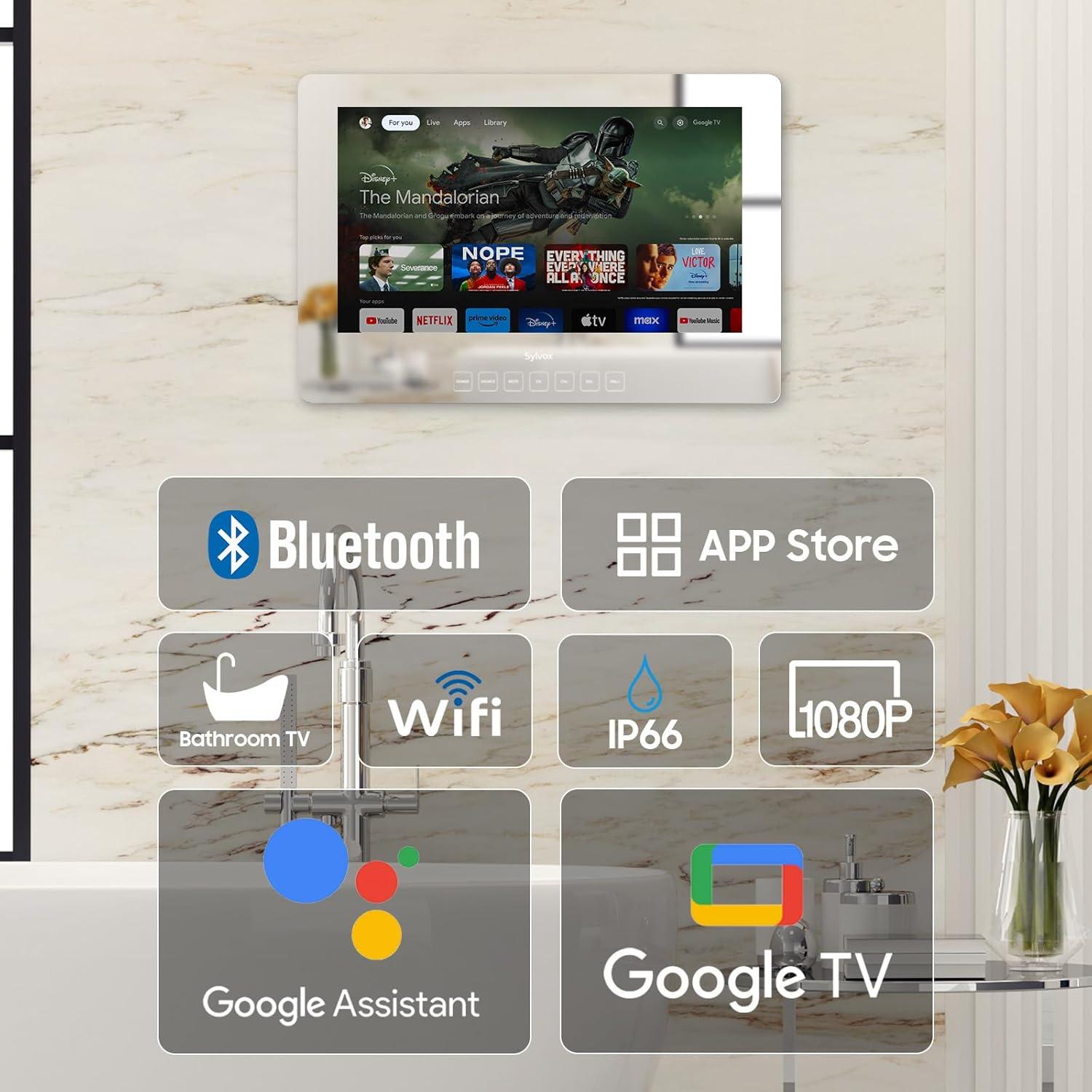 Televisor Inteligente Impermeable SYLVOX 24" Espejo 1080P