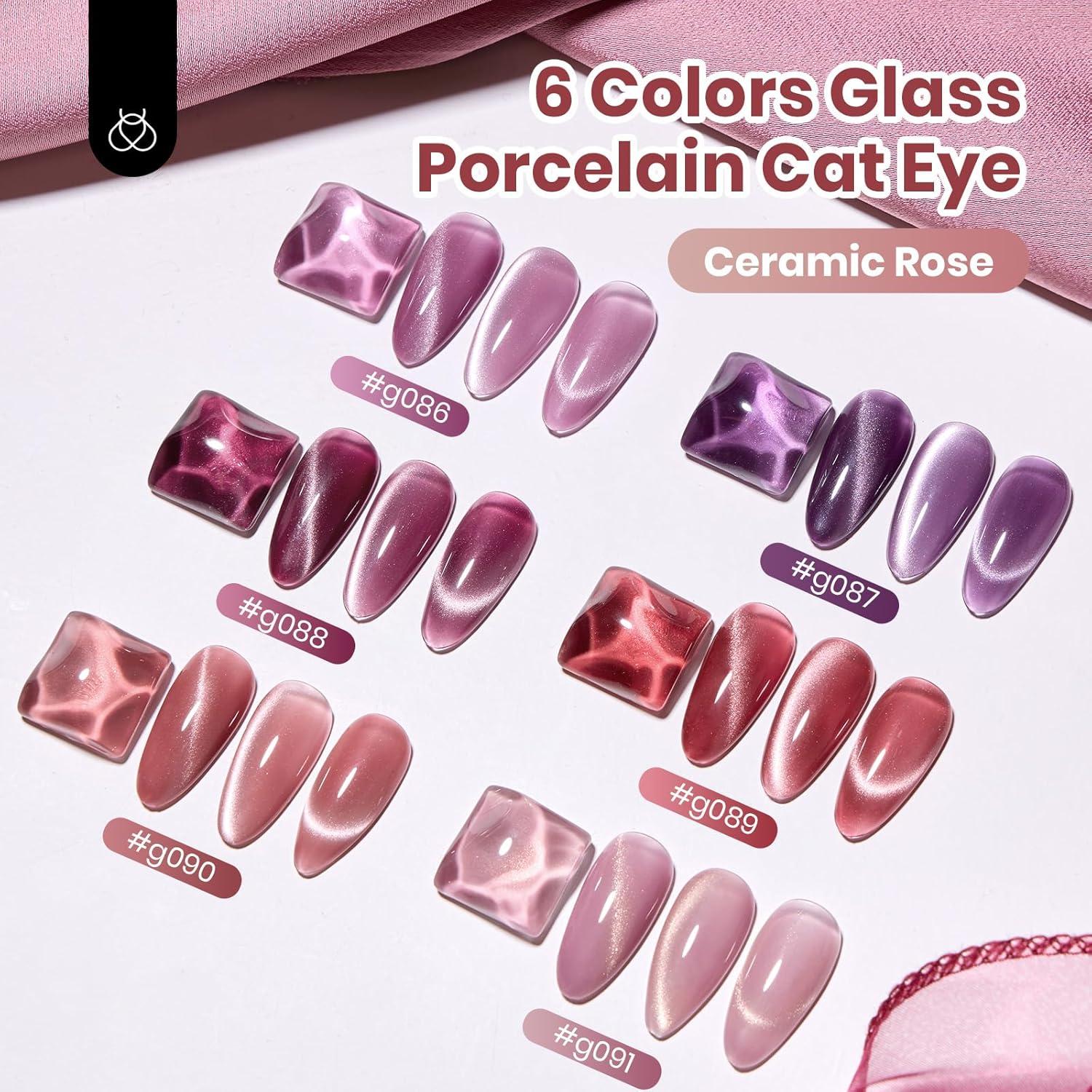 Set de Esmalte de Uñas Gel Cat Eye Beetles - 6 Colores Rosa