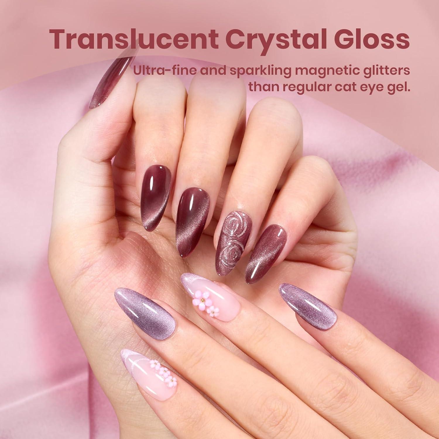 Set de Esmalte de Uñas Gel Cat Eye Beetles - 6 Colores Rosa