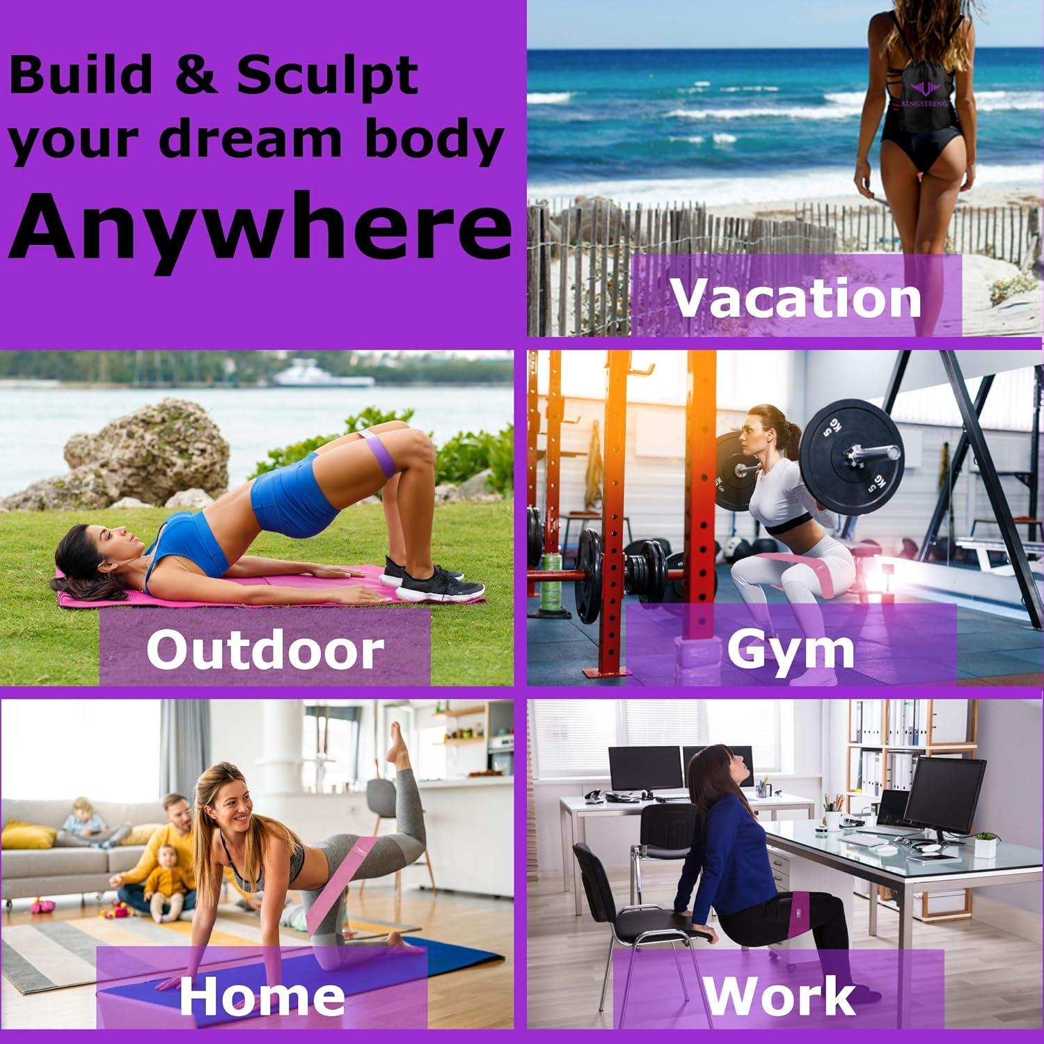 Bandas de Glúteo Vikingstrength - 3 Niveles de Resistencia Rosa