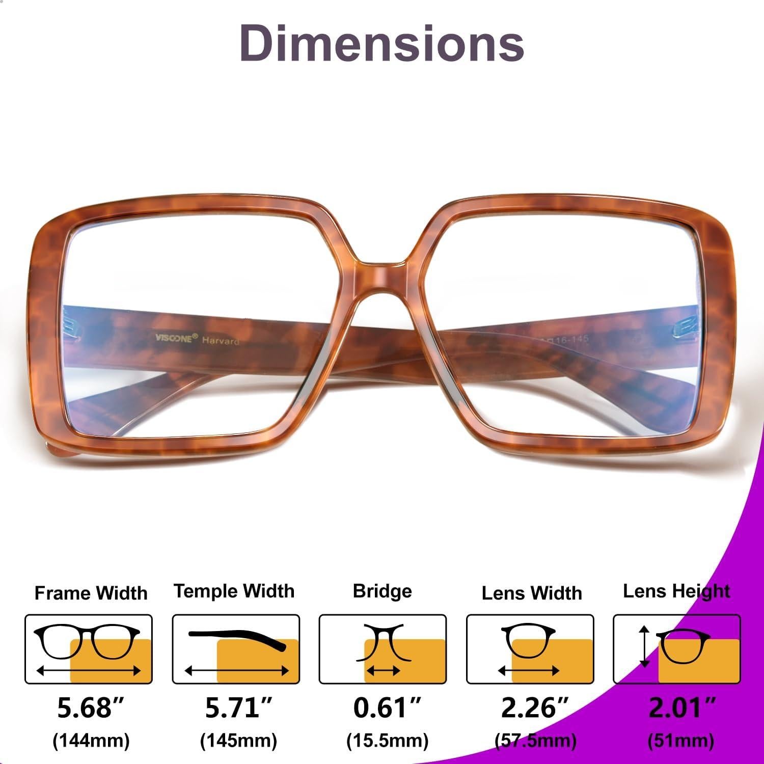 Gafas de Bloqueo de Luz Azul VISOONE Harvard Oversized TR90