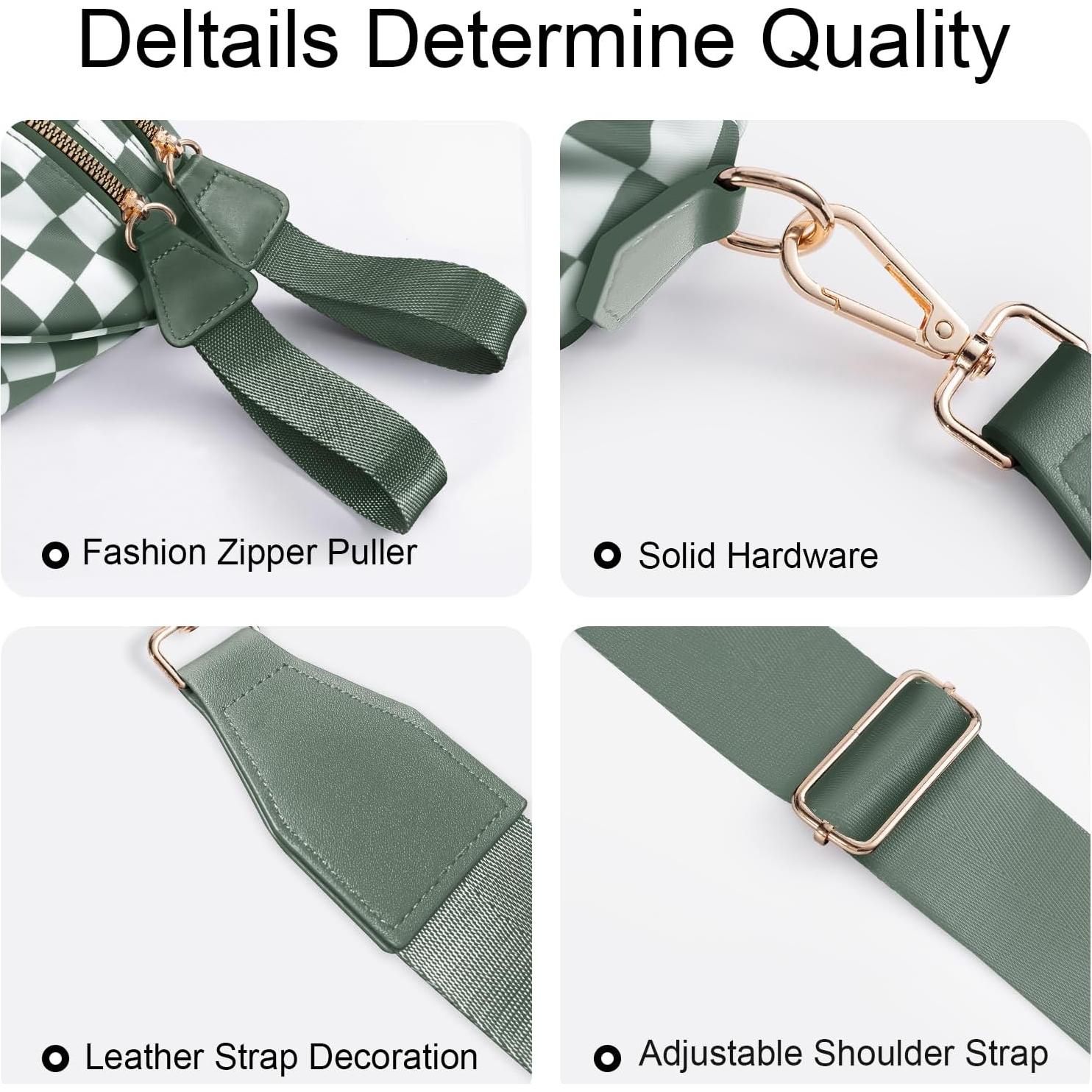 Bolso Cruzado de Cintura X-kids para Mujeres - Cuadros Verdes