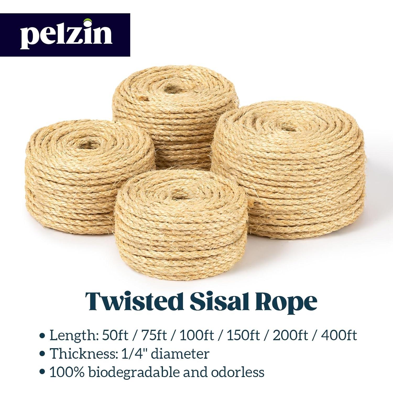 Cuerda de sisal natural PELZIN 0.64 cm x 15.24 m para gatos
