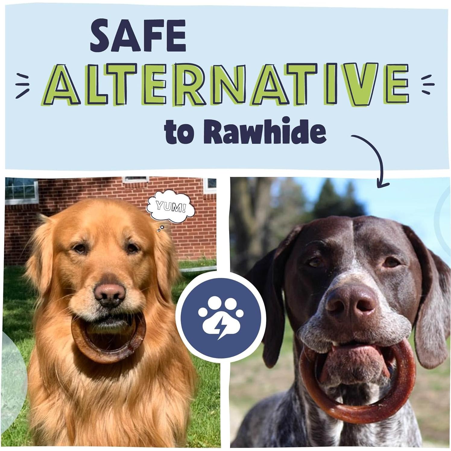 Anillos de Bully Stick Pawstruck 100% Carne de Res 198g