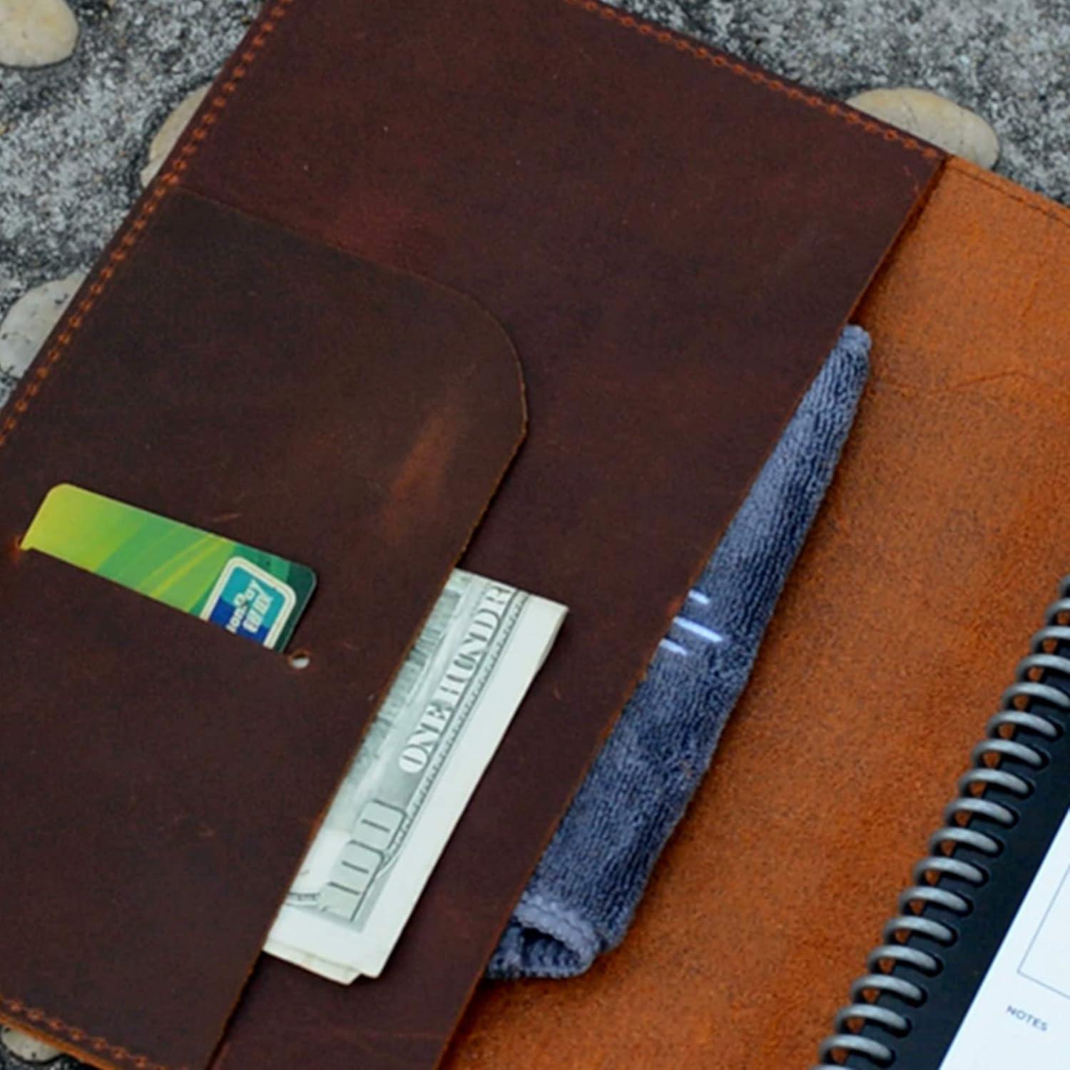 Cubierta de Cuero JJNUSA para Cuaderno Inteligente A5 Marrón