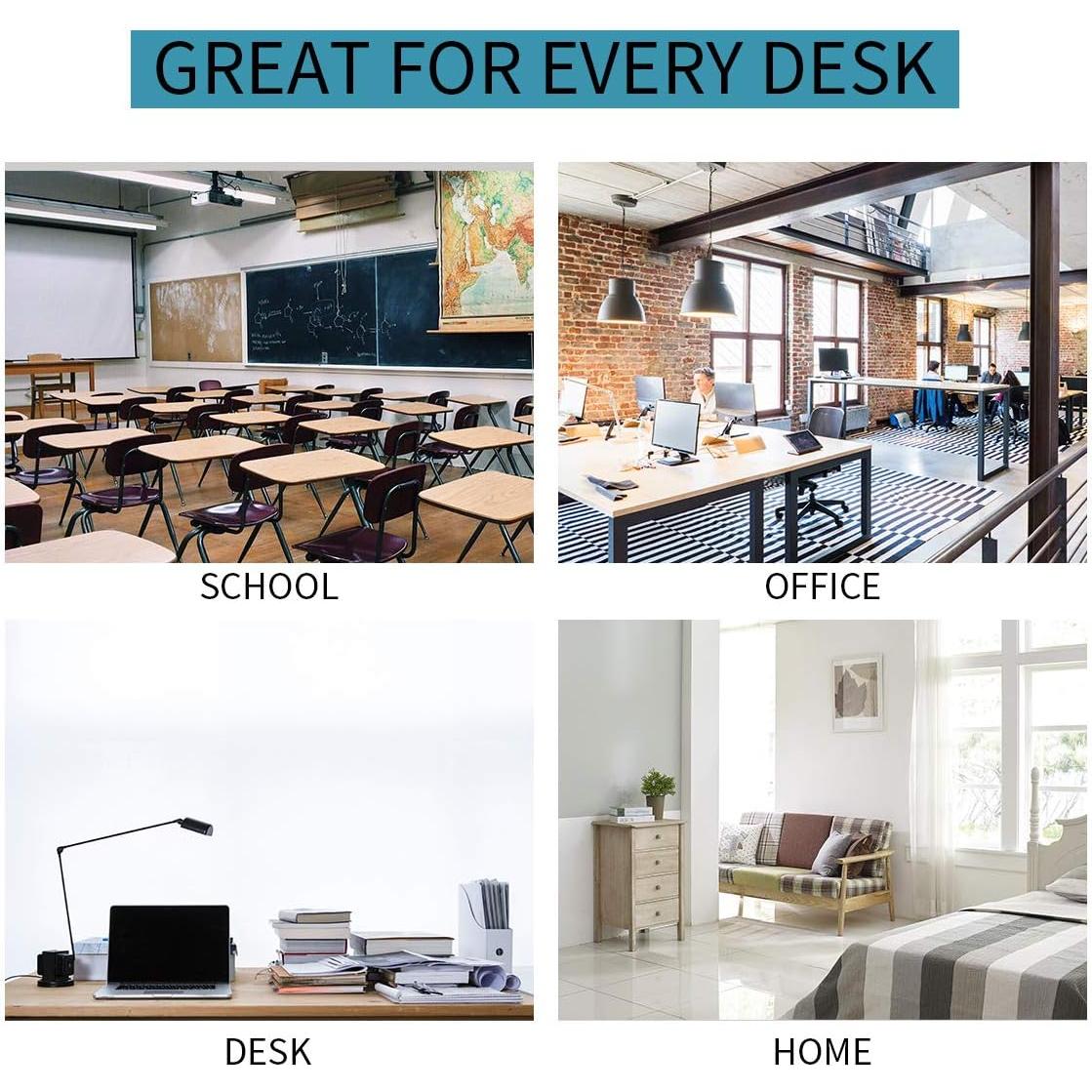 Organizador de Escritorio Vlando de Cuero Negro 6 Compartimentos