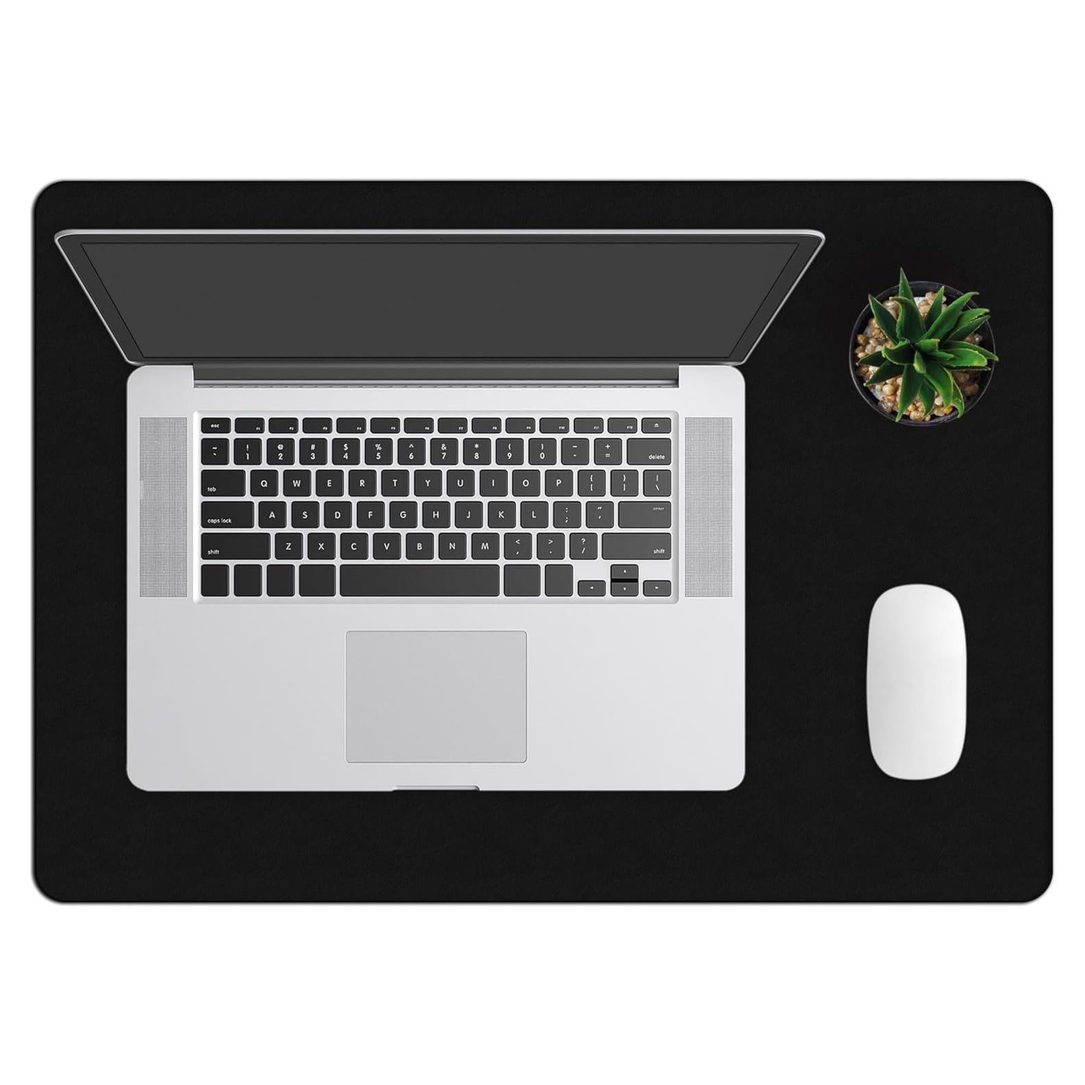 Alfombrilla de Escritorio ZBRANDS de Cuero Negra 60.96x43.18 cm