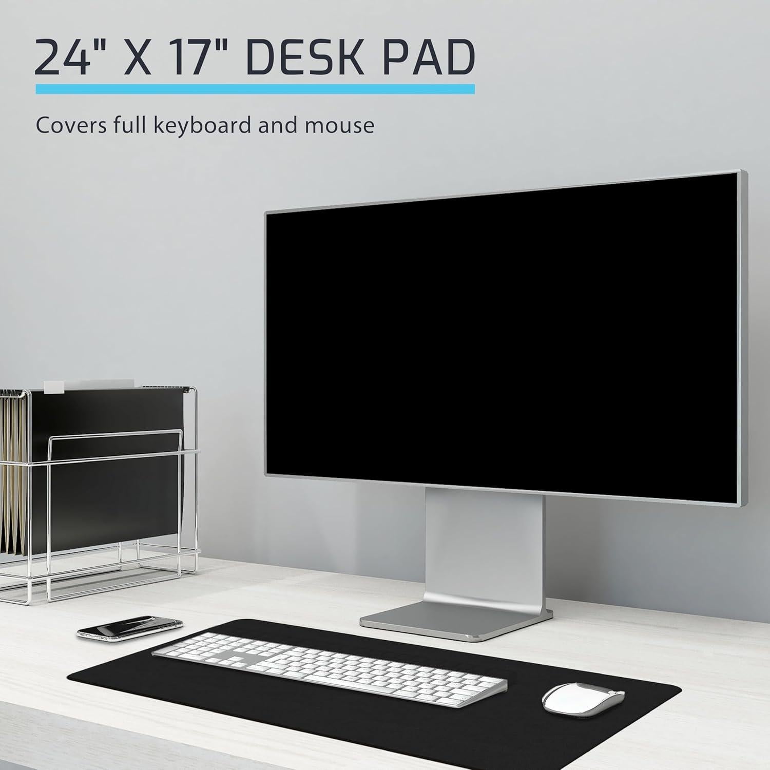 Alfombrilla de Escritorio ZBRANDS de Cuero Negra 60.96x43.18 cm