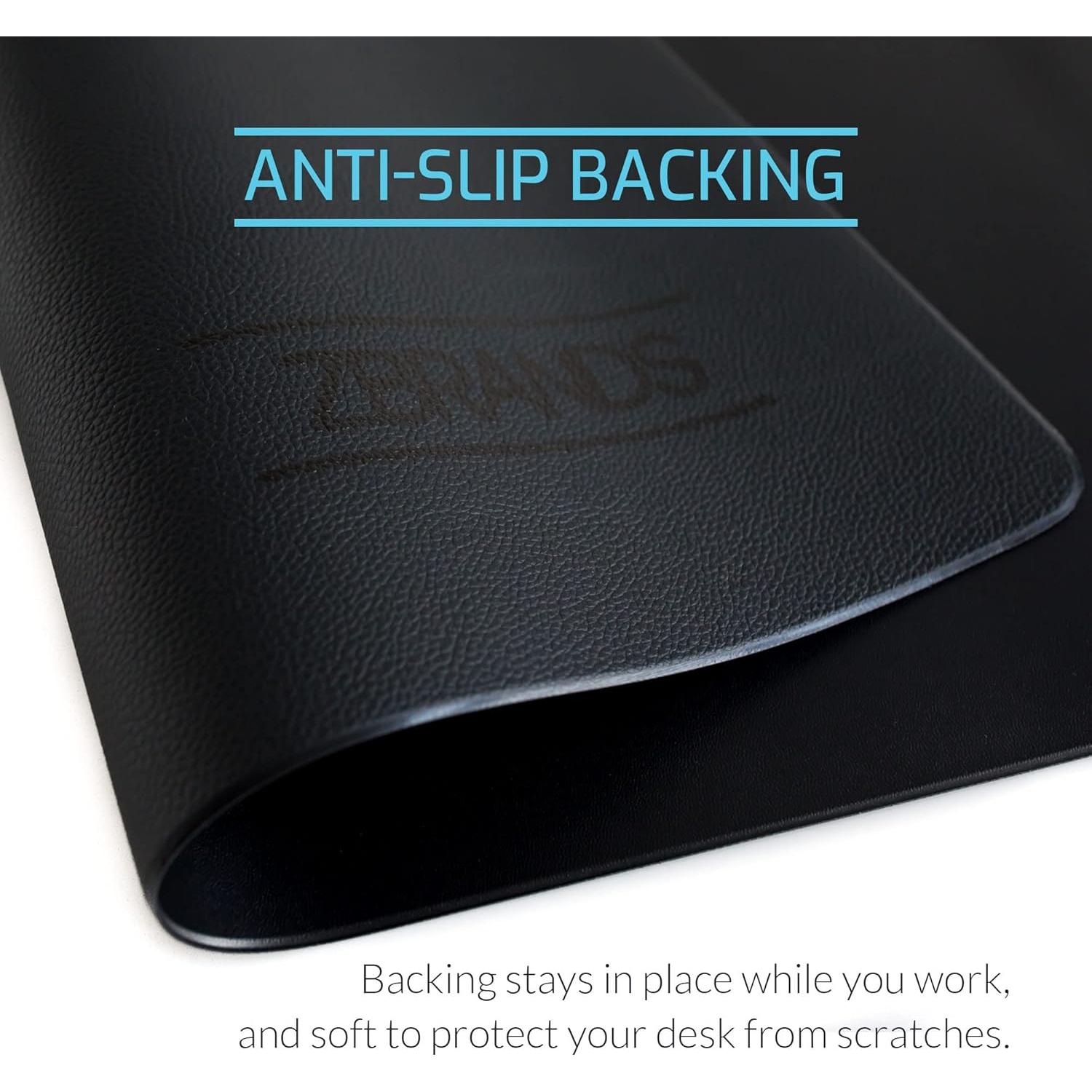 Alfombrilla de Escritorio ZBRANDS de Cuero Negra 60.96x43.18 cm