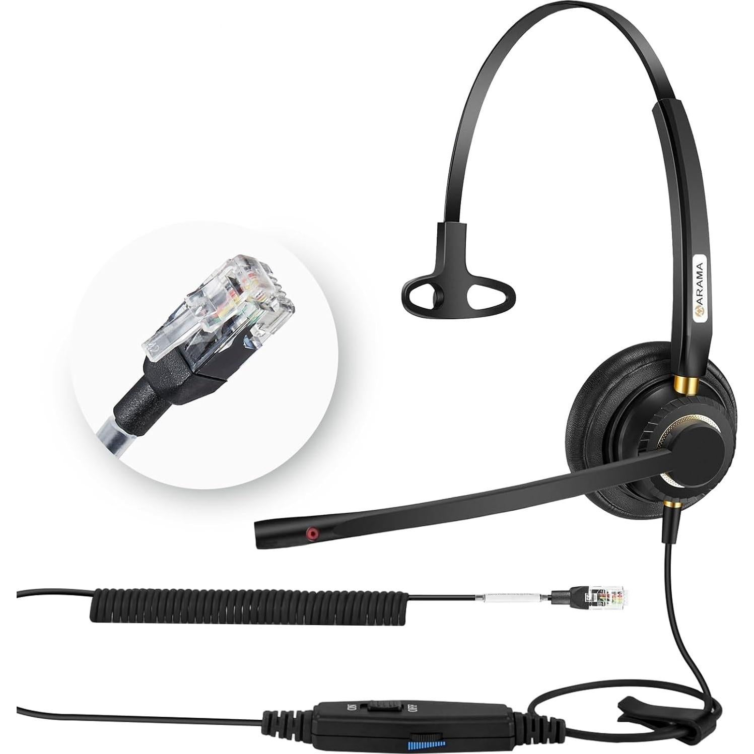 Auricular de Teléfono Arama RJ-800S Mono con Micrófono