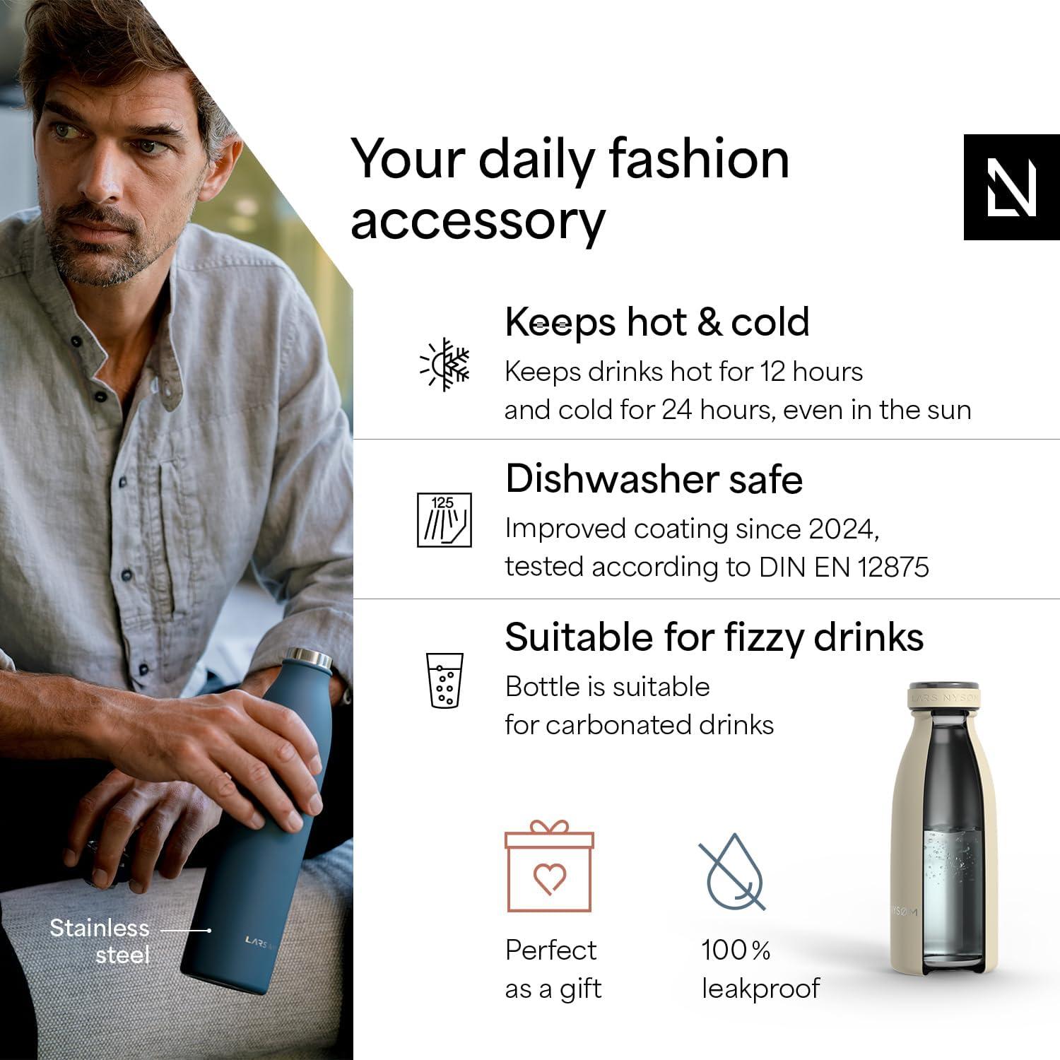 Botella de Agua Aislada LARS NYSØM 350ml Beige Almendra