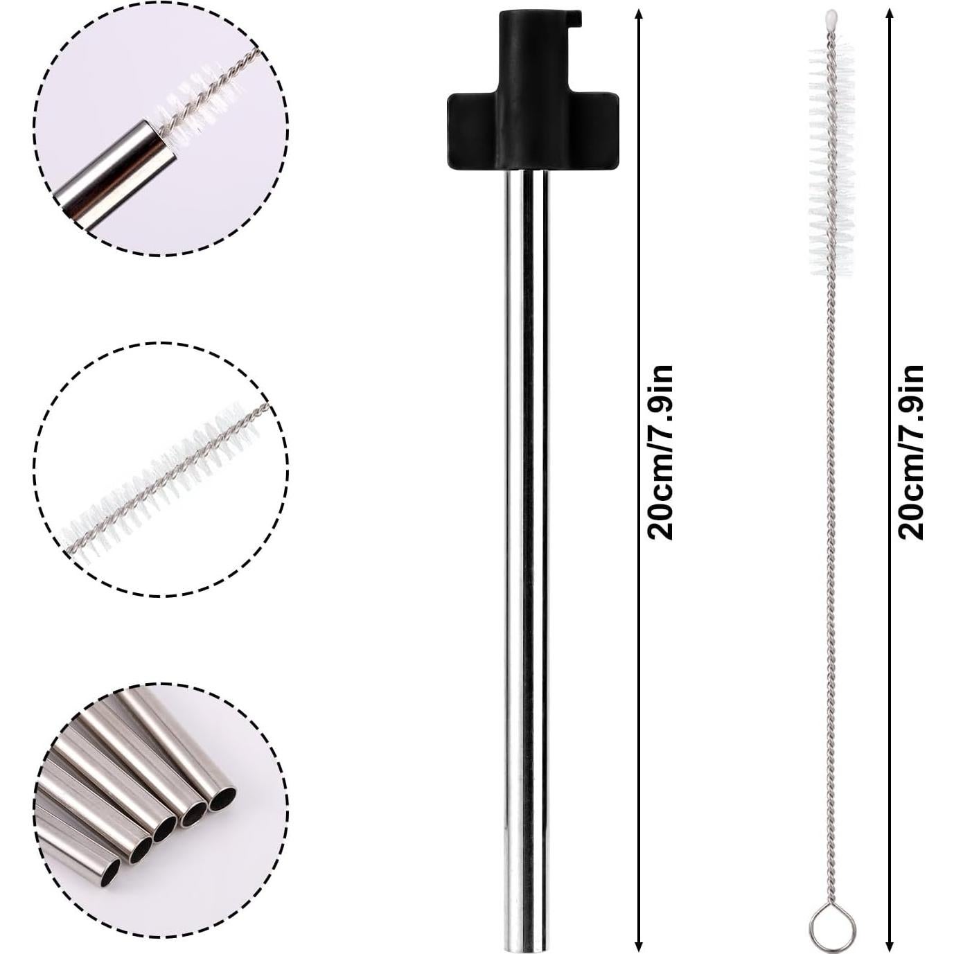 4 Pajitas Reutilizables Acero Inoxidable Lyreh 20cm con Cepillo