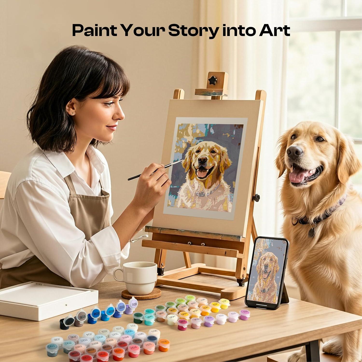 Kit de Pintura por Números Caydo para Adultos - 3 Lienzos A4 y 60 Acrílicos