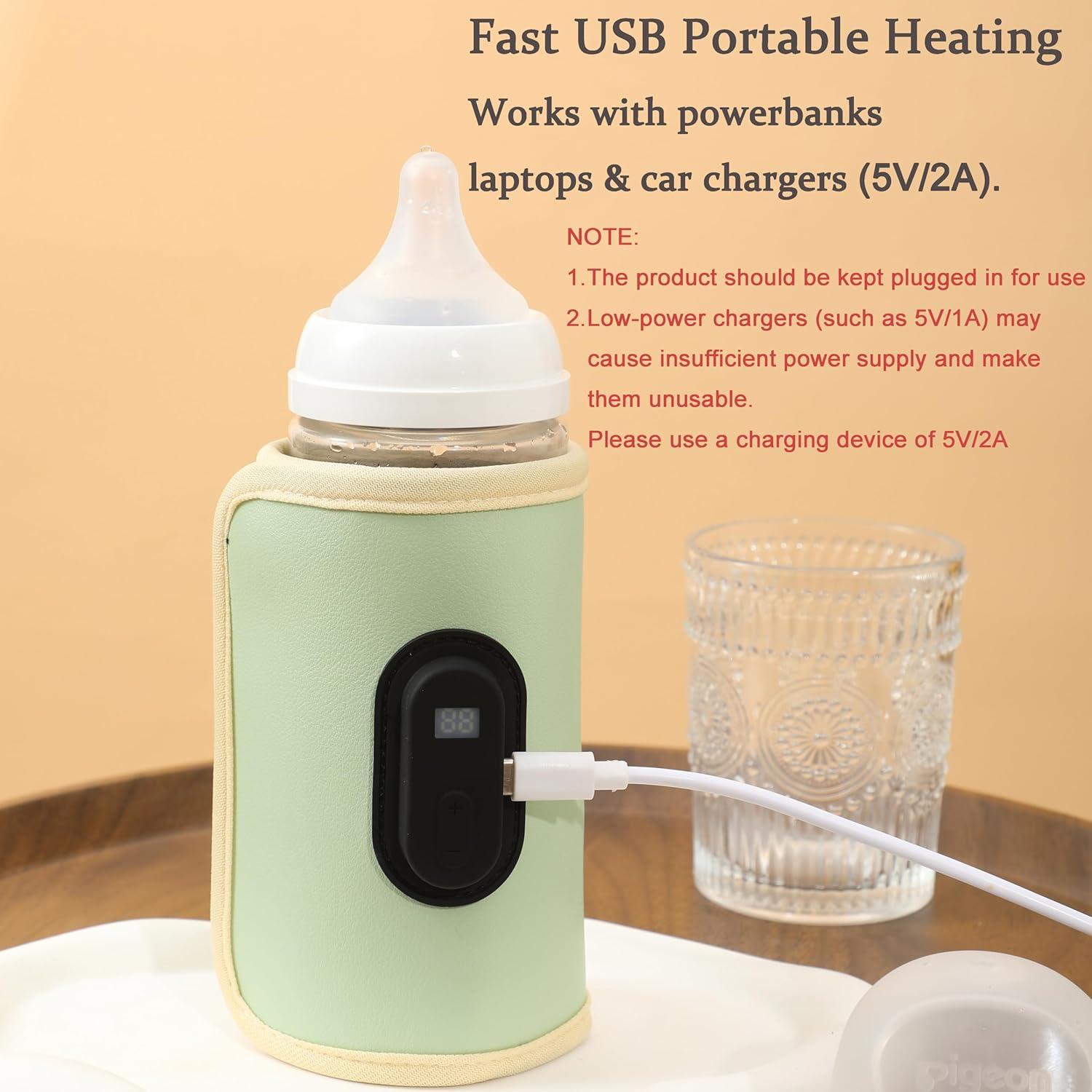 Calentador de Botellas Digital USB 20 Temperaturas Verde