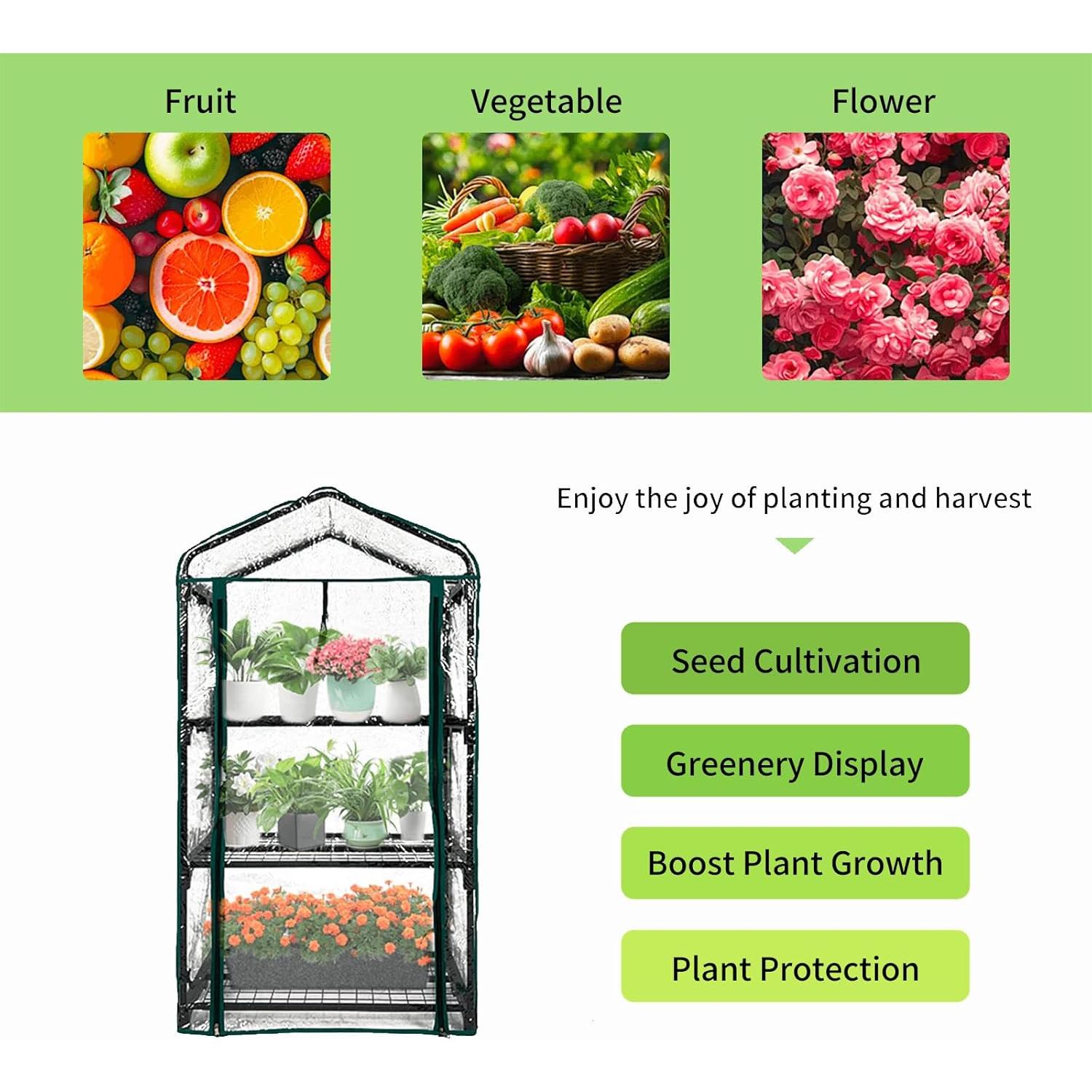 Invernadero Mini 3 Niveles GreenGiggle PVC 68.6x48.3x124.5cm