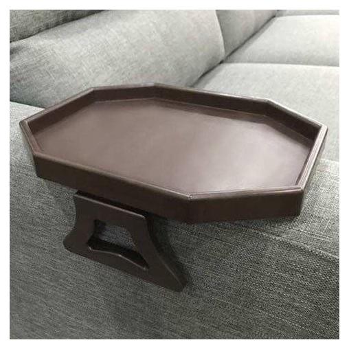 Mesa de Clip para Sofá Xchouxer, Bandeja Reposabrazos Marrón