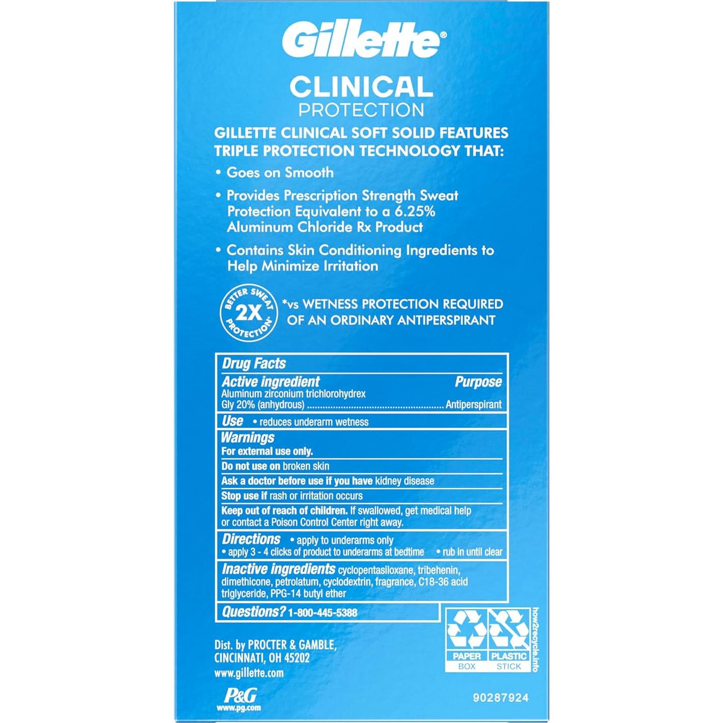 Antitranspirante Gillette Clinical 74.9 g - 72 Horas Protección