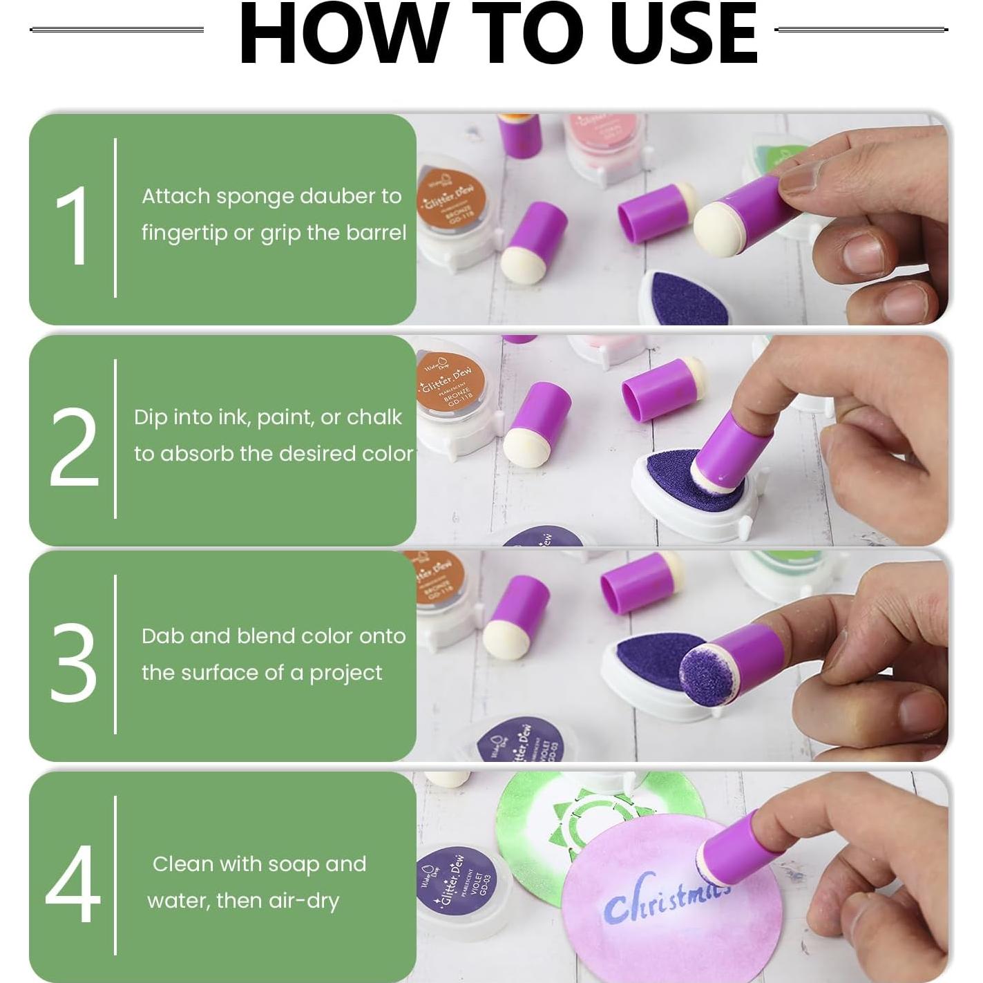 36 Aplicadores de Esponja HAUSTGO para Dedo - Estuche Incluido