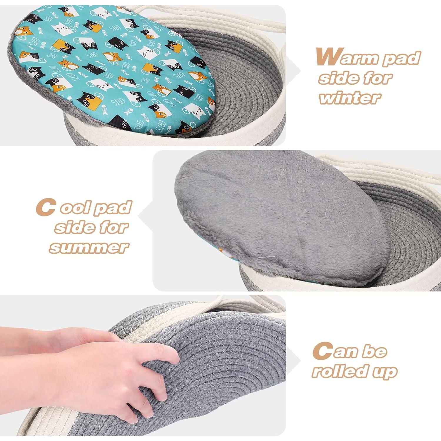 Cama Redonda para Mascotas Yummy Sam 35 cm Gris