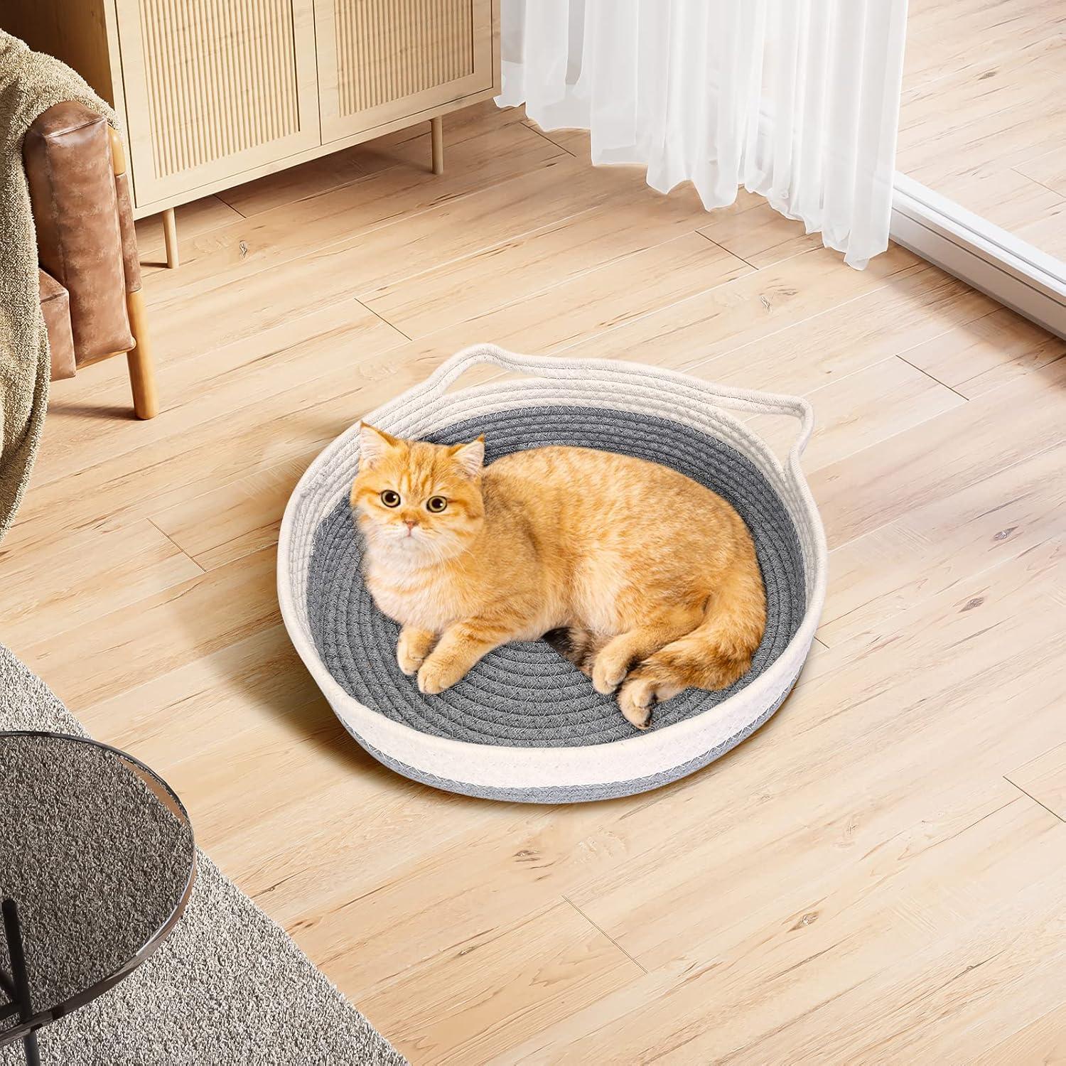 Cama Redonda para Mascotas Yummy Sam 35 cm Gris