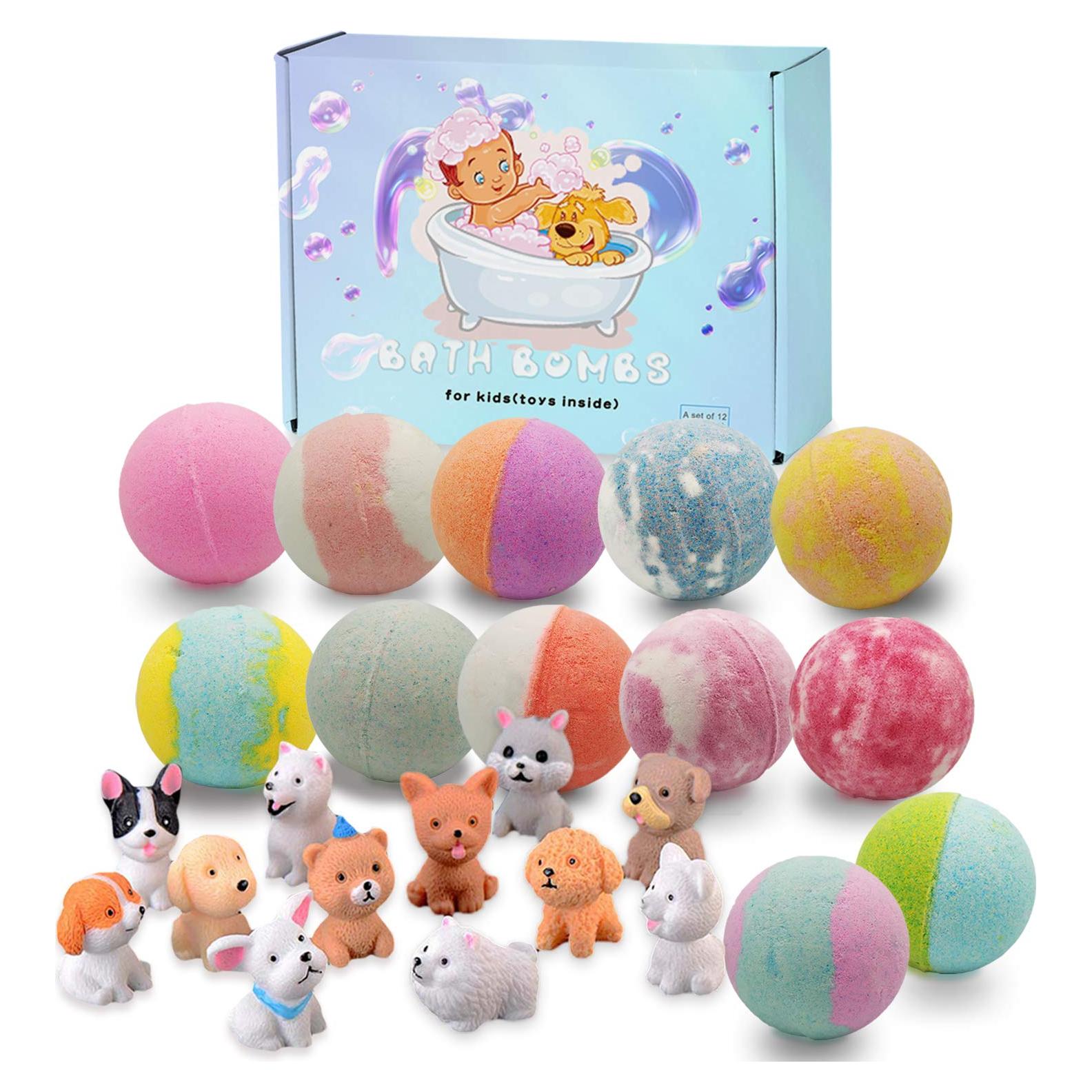 Set de 12 Bombas de Baño Orgánicas para Niños 99g con Juguetes