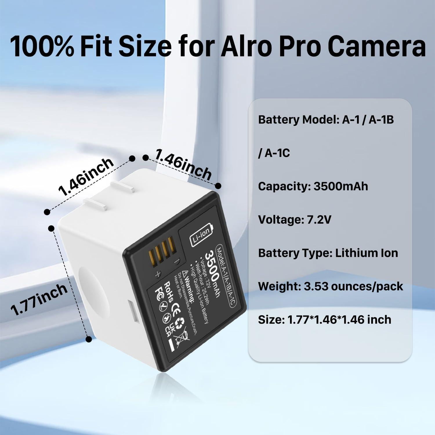 Batería de Reemplazo Arlo Pro 3500mAh con Cargador USB-C