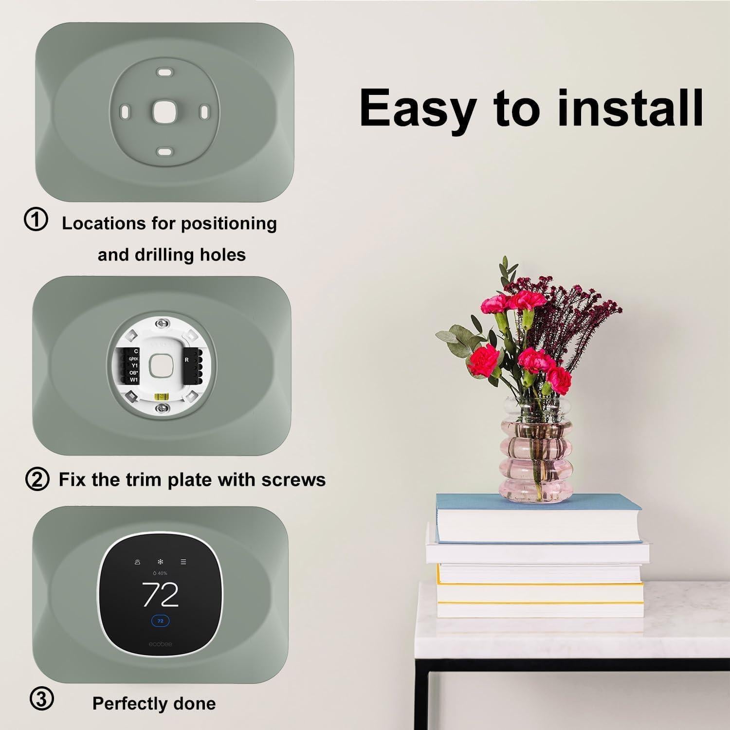 Cubierta de Placa de Pared BAOKZZOM para Termostato Ecobee Esencial