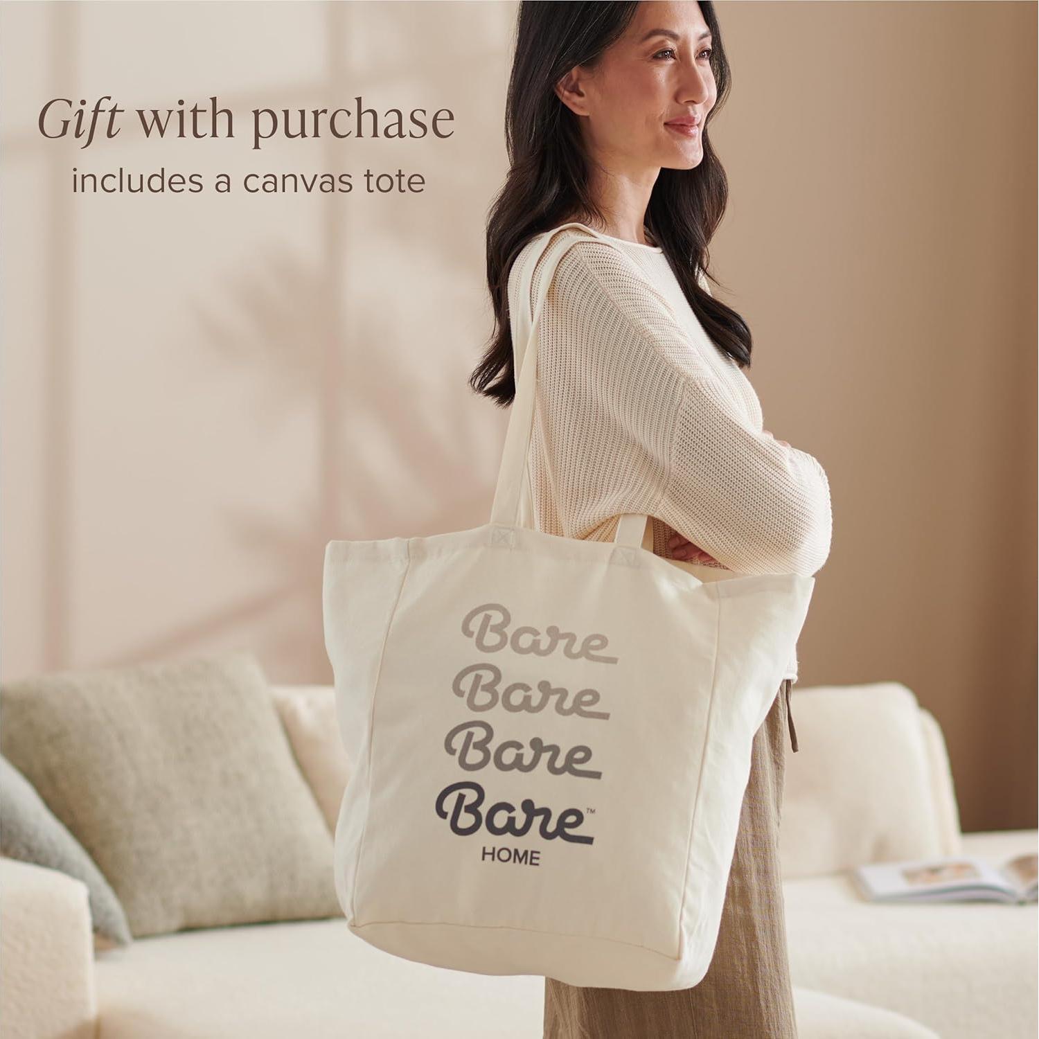 Bare Home 100% Organic Cotton Twin Sheet Set - Crisp Percale Weave - Lightweight & Breathable - Bedding Sheets & Pillowcases (Twin, White)