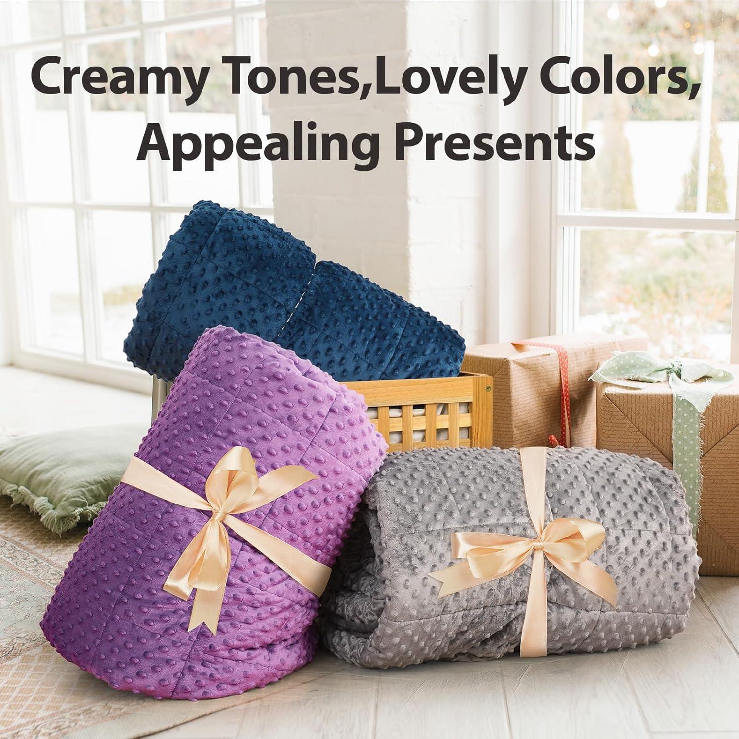 Manta con peso UINIU Minky Dot 6.8 kg 121.9x182.9 cm Gris