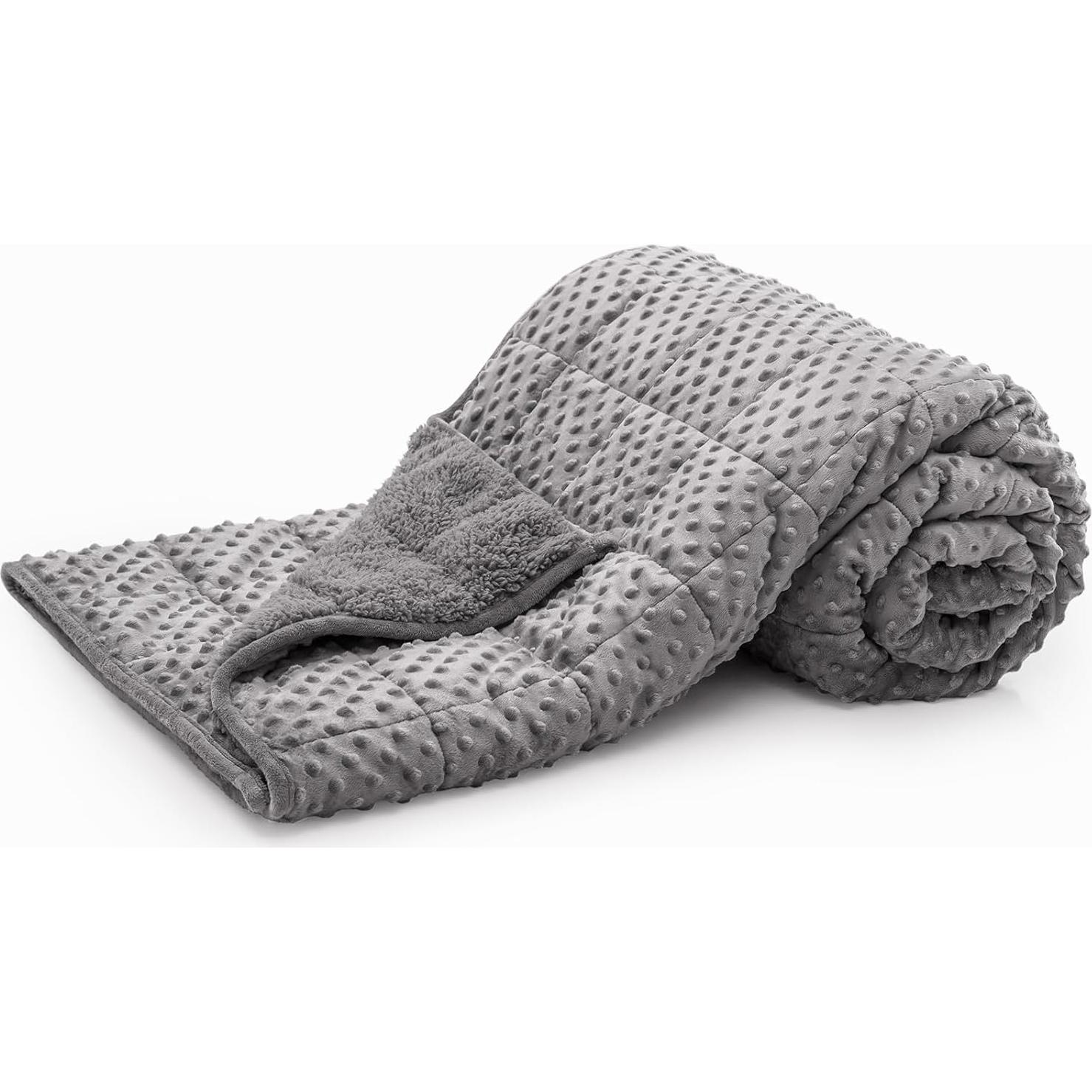 Manta con peso UINIU Minky Dot 6.8 kg 121.9x182.9 cm Gris