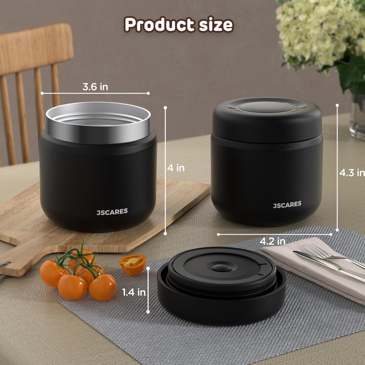 Termo Aislado para Comida Caliente JSCARES 12oz Negro