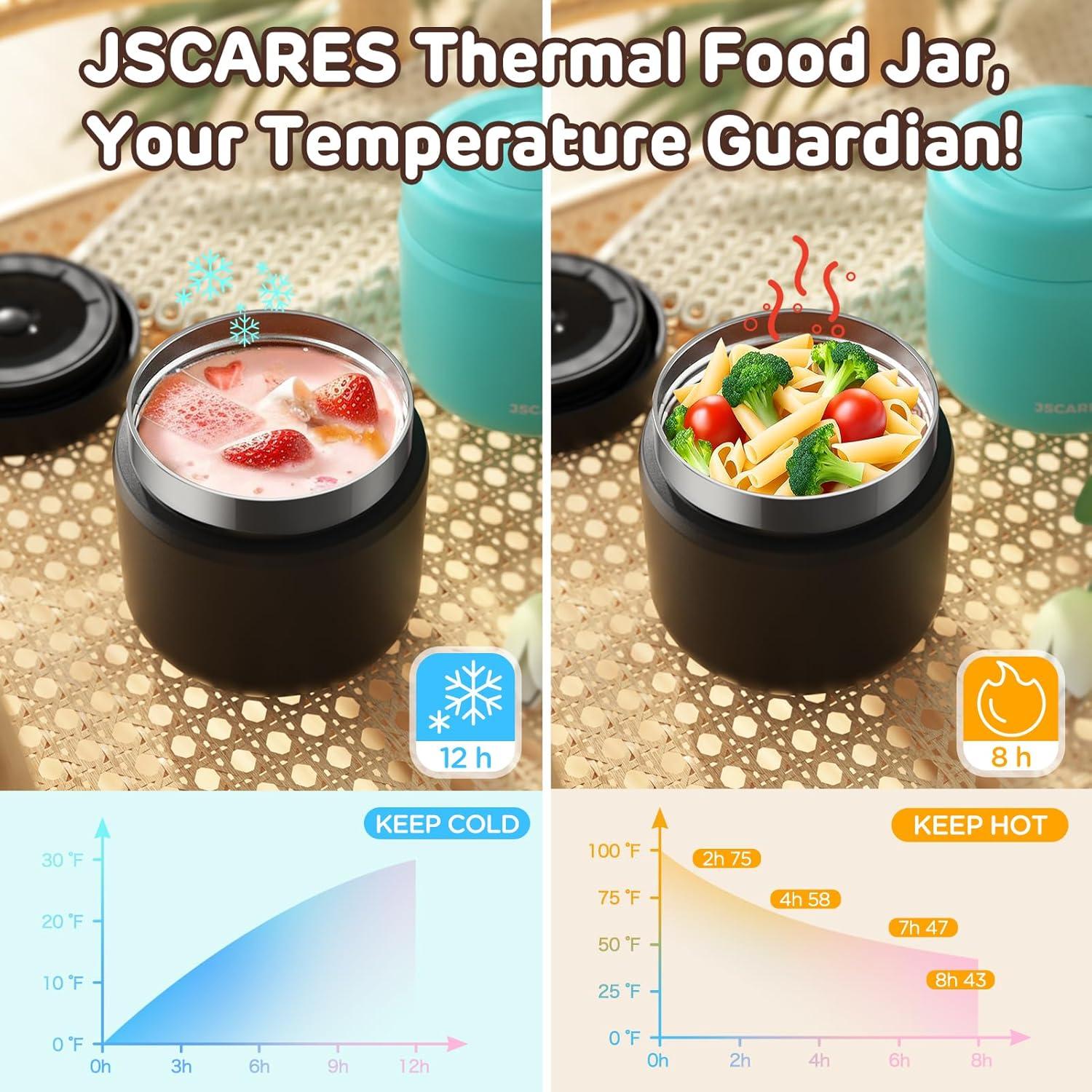 Termo Aislado para Comida Caliente JSCARES 12oz Negro