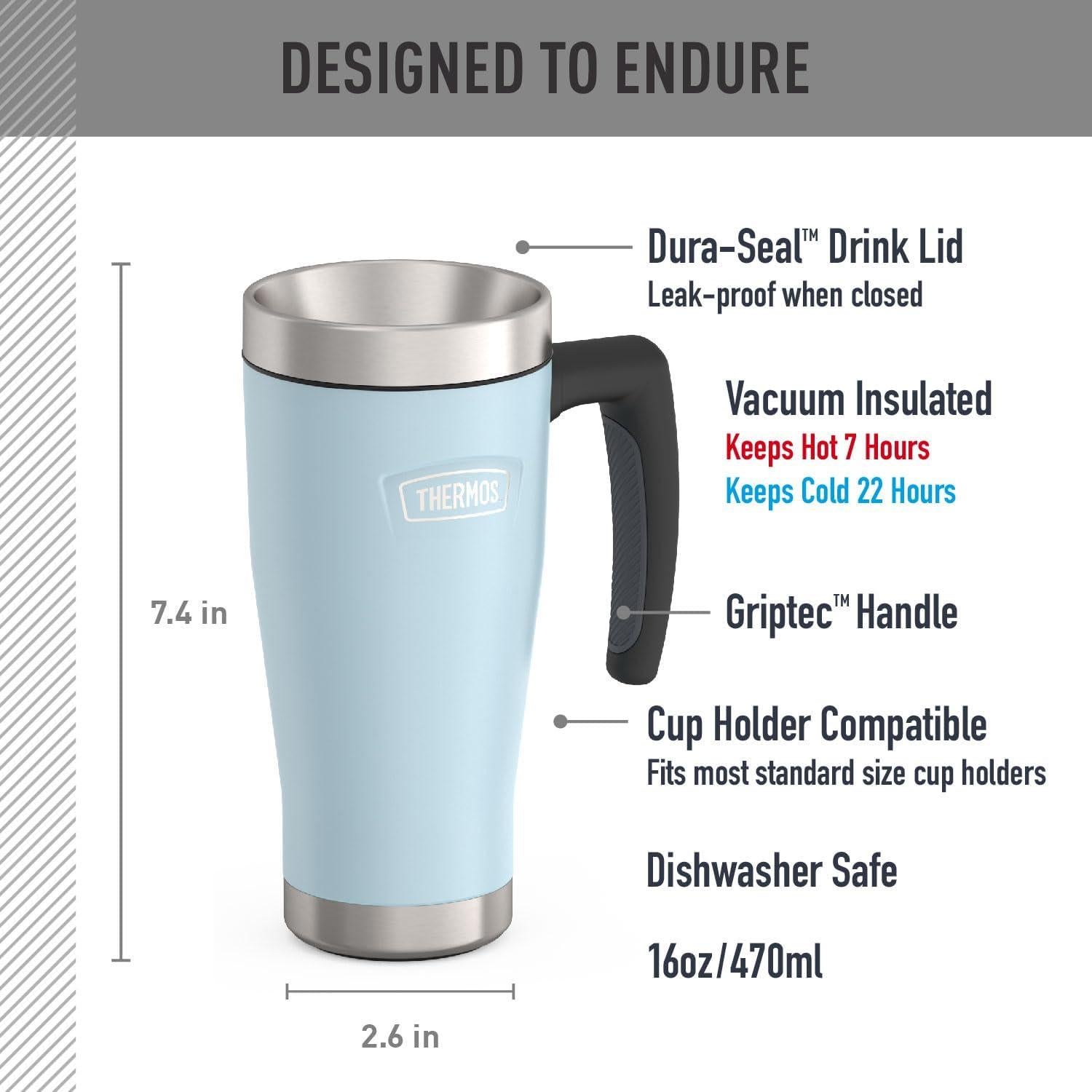 Taza Aislada THERMOS Serie Icon 0.47 L Acero Inoxidable Glaciar