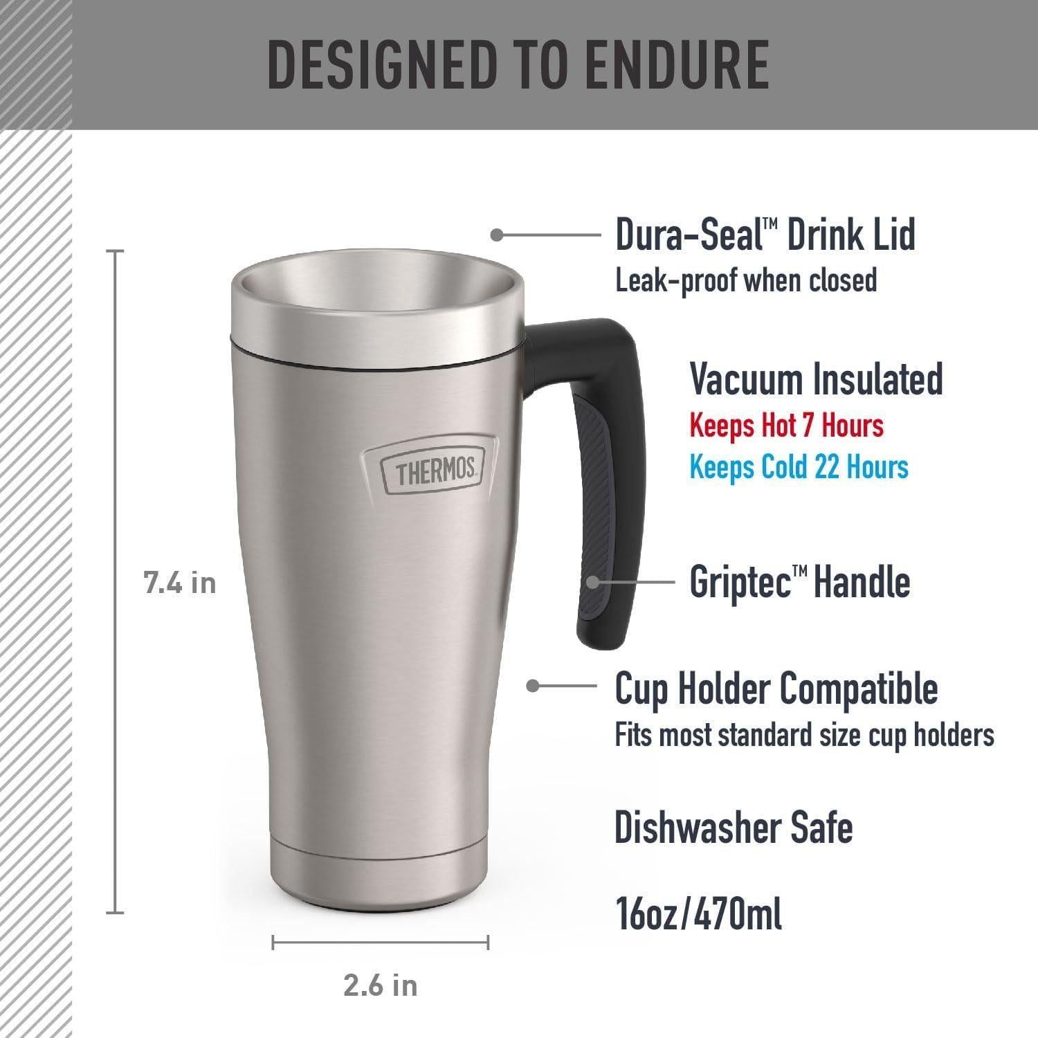 Taza Aislada THERMOS Serie Icon Acero Inoxidable Mate 473 ml