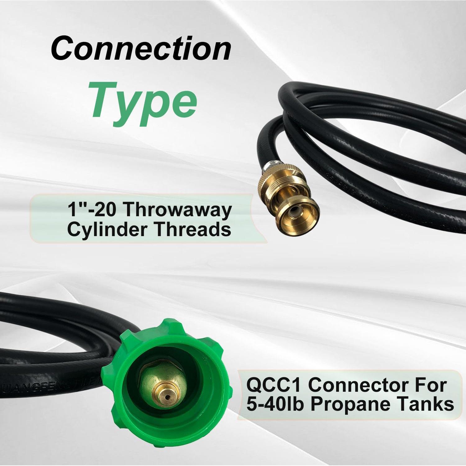 Adaptador de Manguera de Propano 1 lb a 20 lb Weber Q 1.83 m