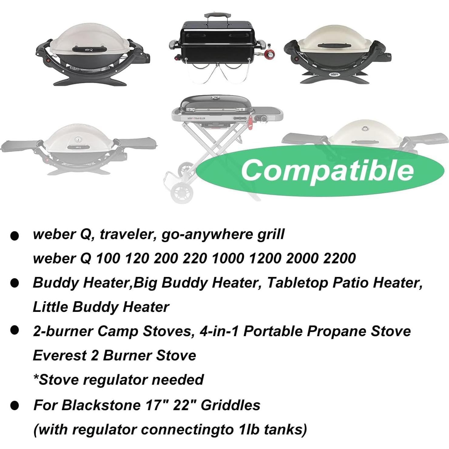 Adaptador de Manguera de Propano 1 lb a 20 lb Weber Q 1.83 m