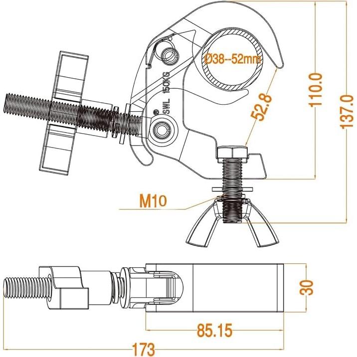 Abrazadera de Truss Alta Resistencia Sarknoah 4 Pzas 150 kg