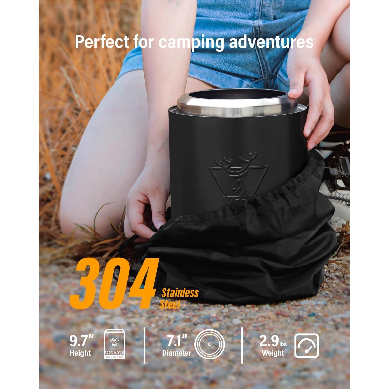 Hoguera de Mesa YEFU 1.31 kg, Estufa de Camping Negra