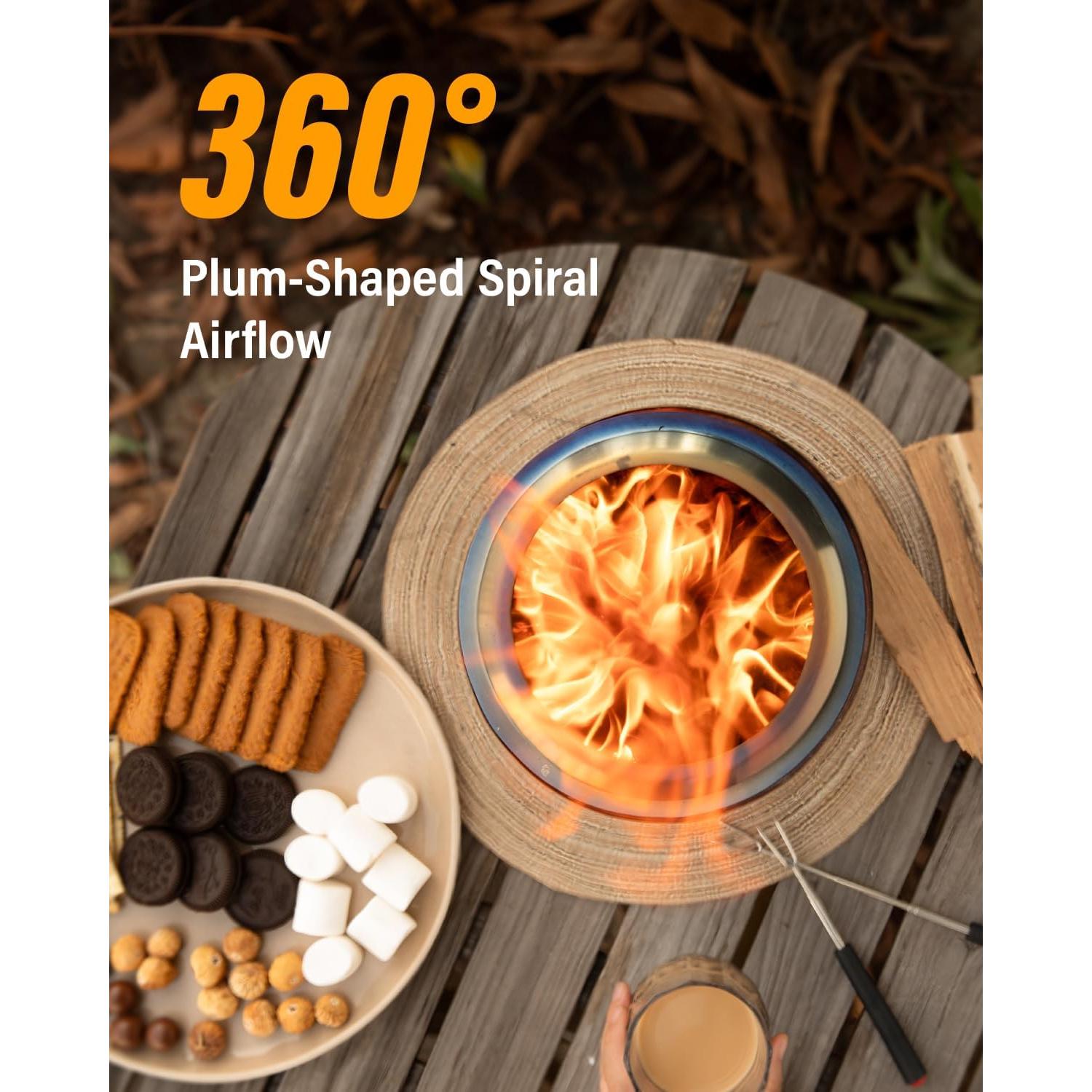 Hoguera de Mesa YEFU 1.31 kg, Estufa de Camping Negra