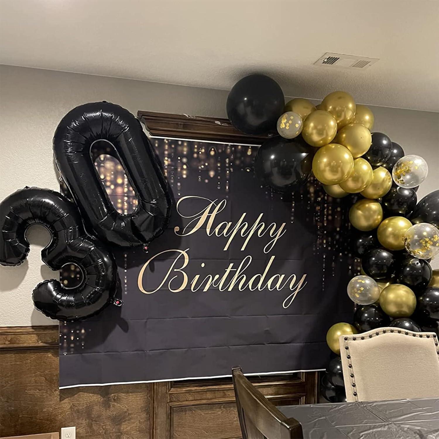 Globo de Foil Gigante N° 0 Negro 40 cm para Fiestas