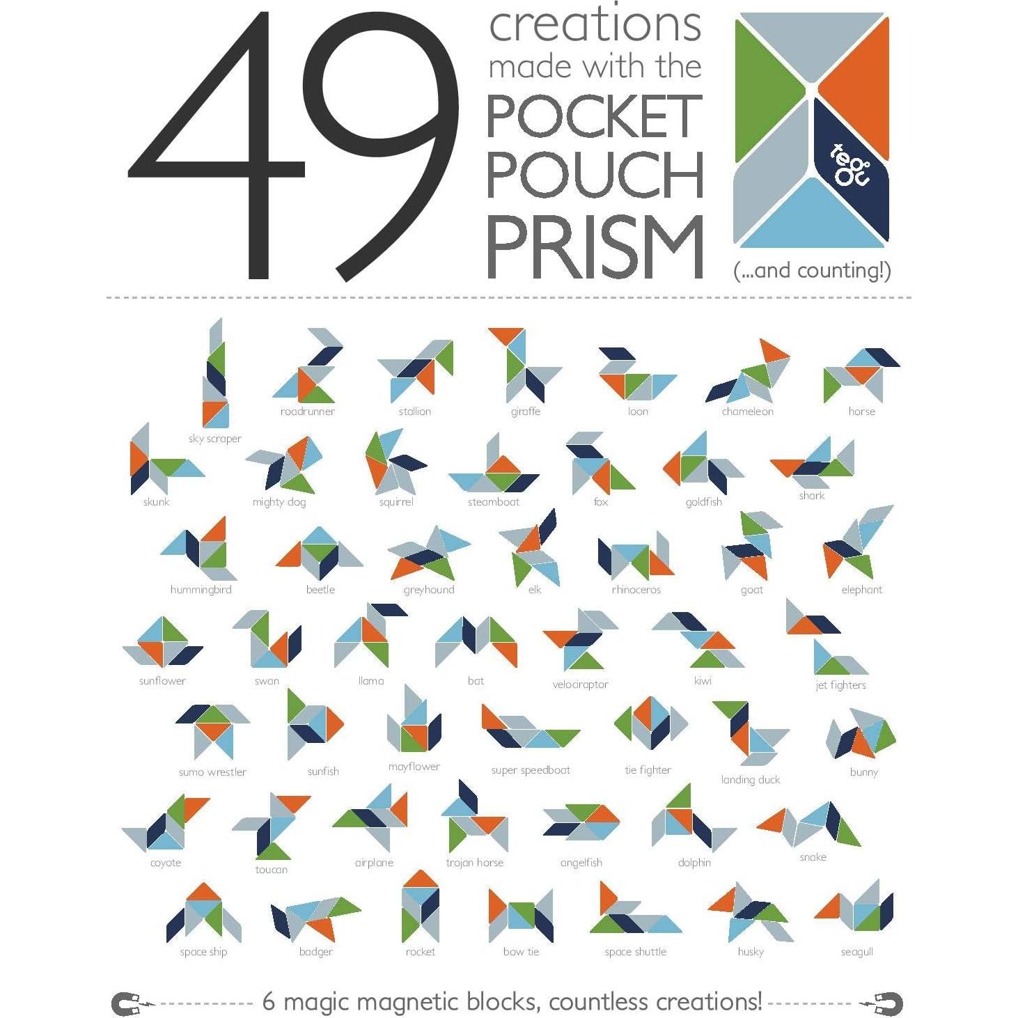 Juego de Bloques Magnéticos Tegu Colibrí 6 Piezas para Viajar