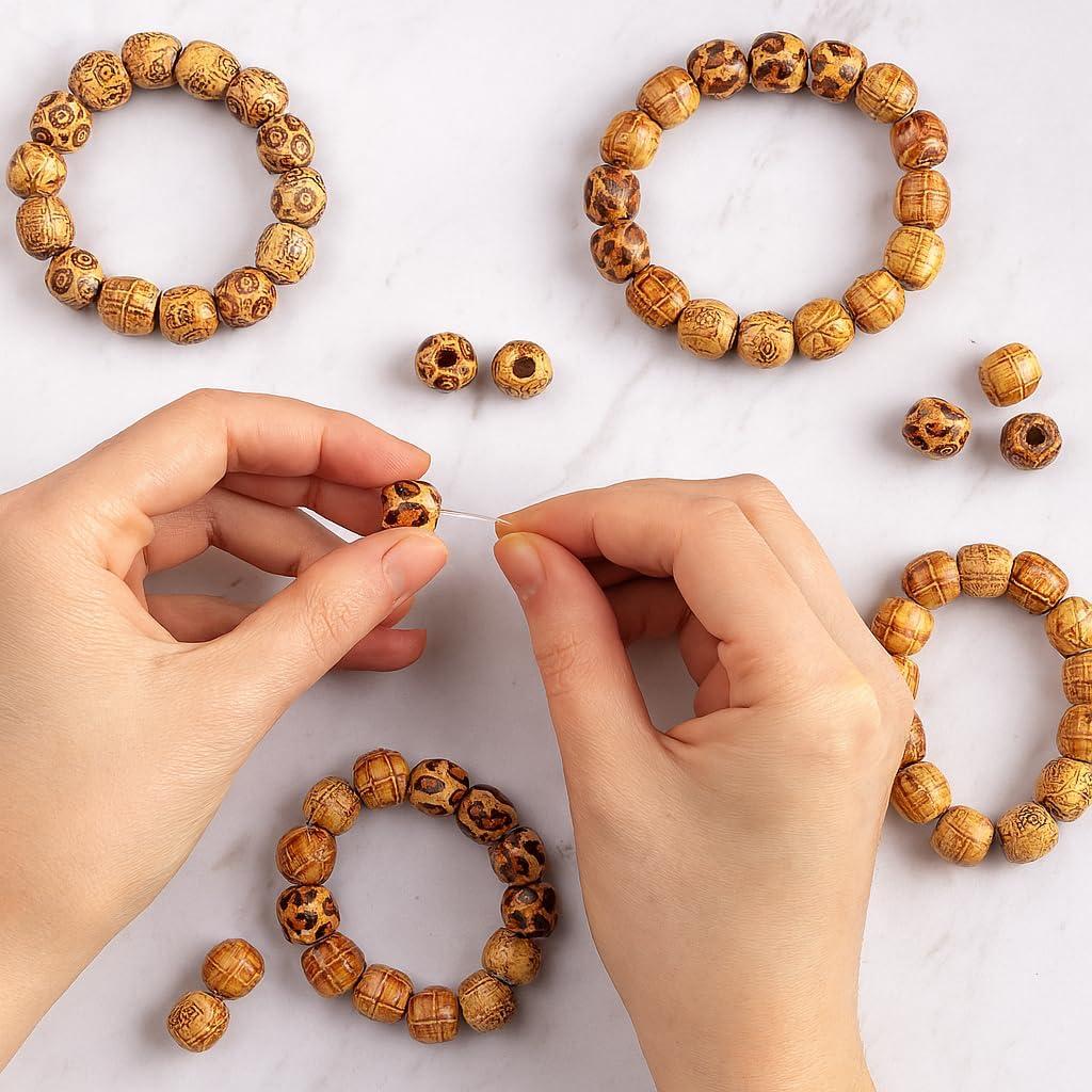 Cuentas de Madera Mandala Crafts 17mm Patrones Africanos 200 Pcs