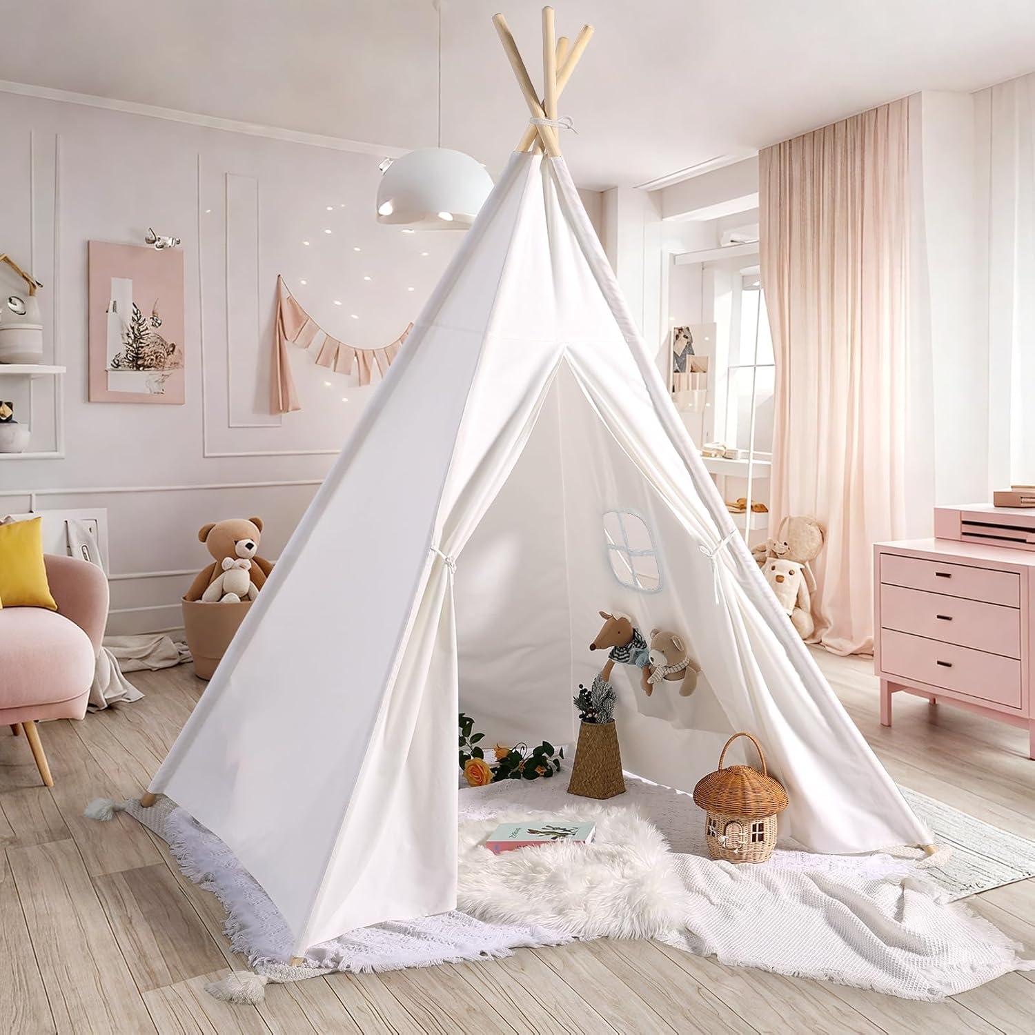 Tienda Teepee Blanca Sumbababy para Niños - 138x192 cm