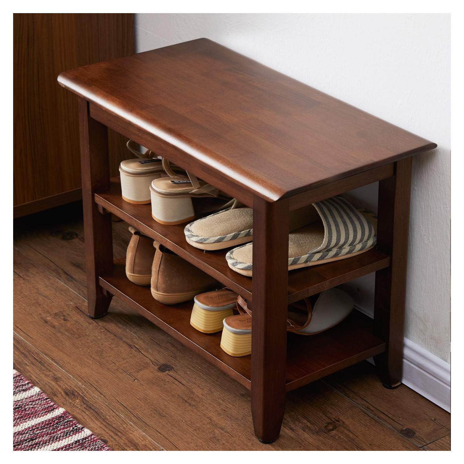 Banco de Almacenamiento XKZG de Madera 60 cm Marrón